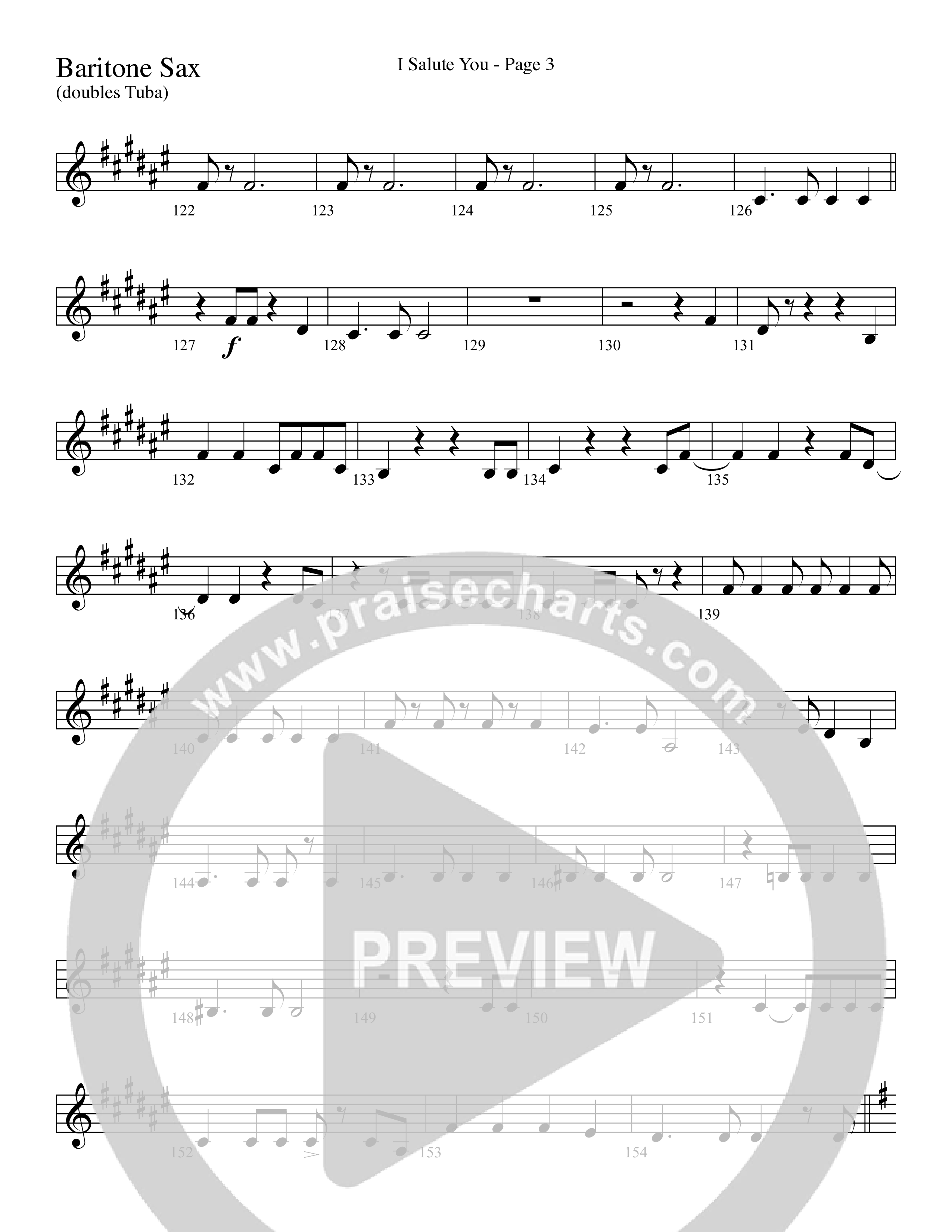 I Salute You with Battle Hymn of the Republic (Choral Anthem SATB) Bari Sax (Word Music Choral / Arr. David T. Clydesdale)