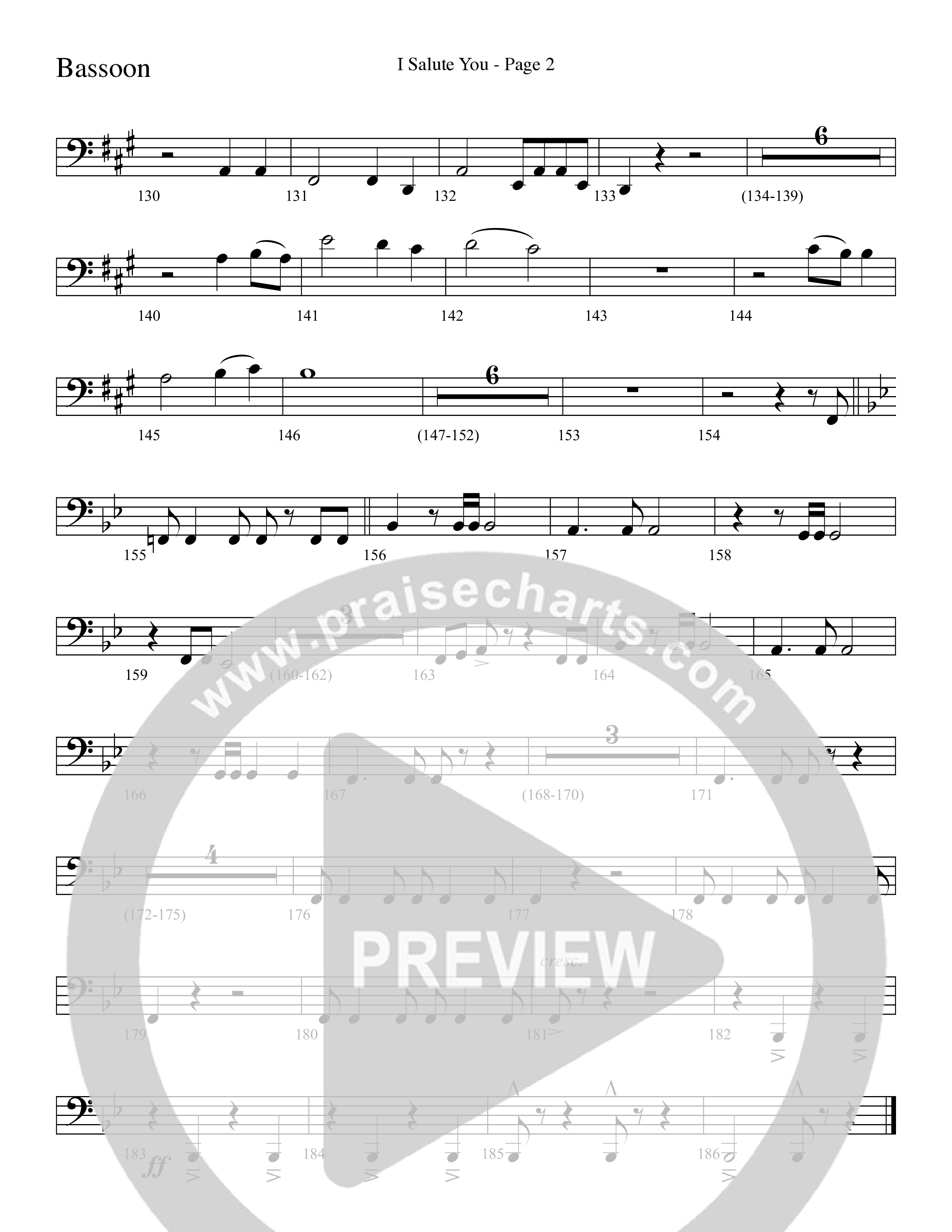 I Salute You with Battle Hymn of the Republic (Choral Anthem SATB) Bassoon (Word Music Choral / Arr. David T. Clydesdale)