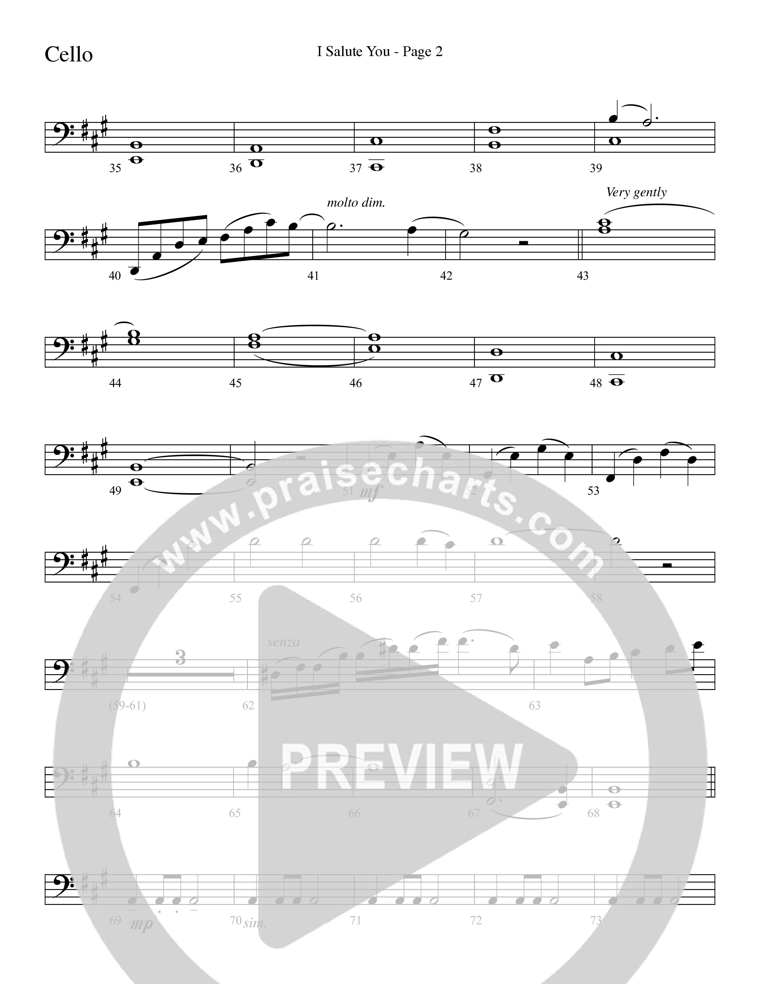 I Salute You with Battle Hymn of the Republic (Choral Anthem SATB) Cello (Word Music Choral / Arr. David T. Clydesdale)