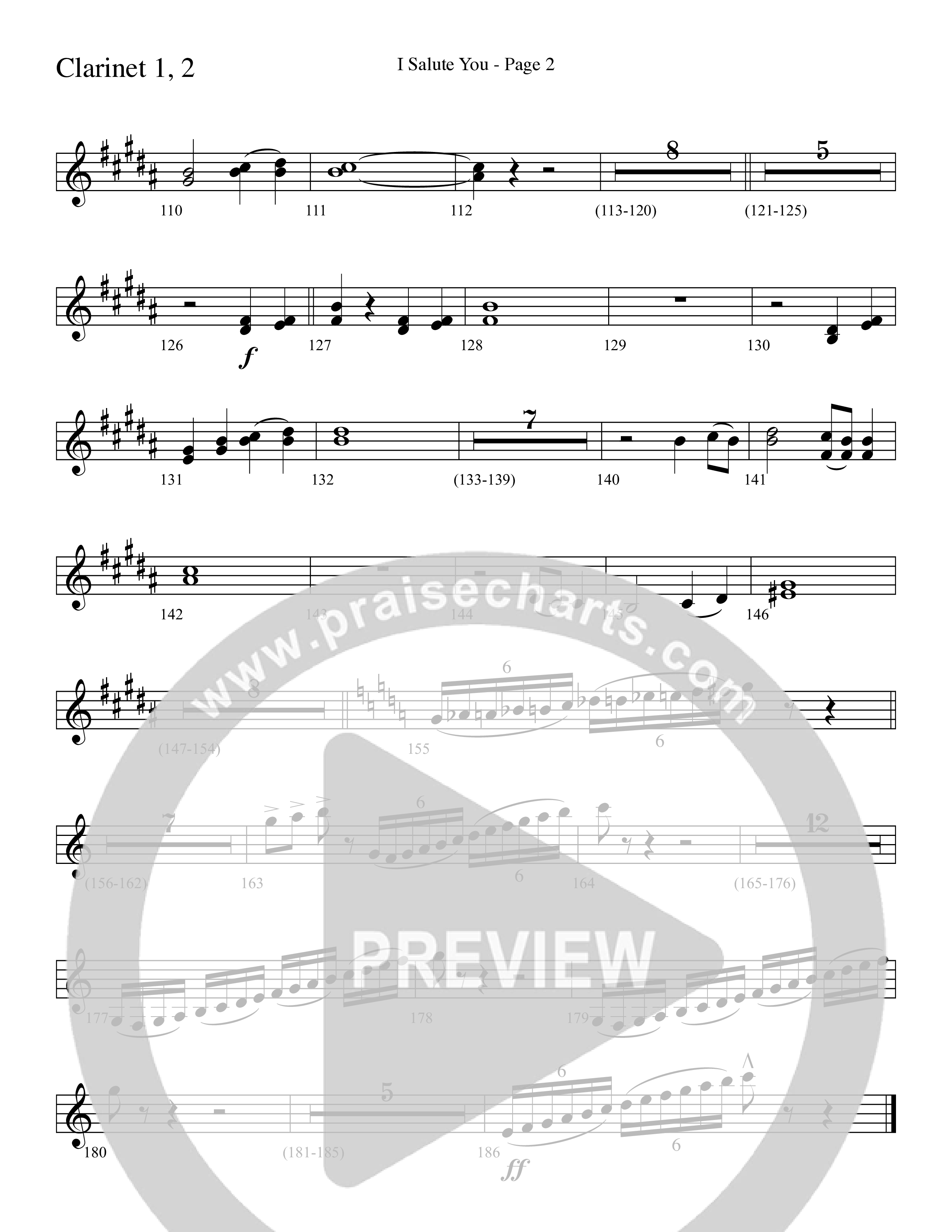 I Salute You with Battle Hymn of the Republic (Choral Anthem SATB) Clarinet (Word Music Choral / Arr. David T. Clydesdale)