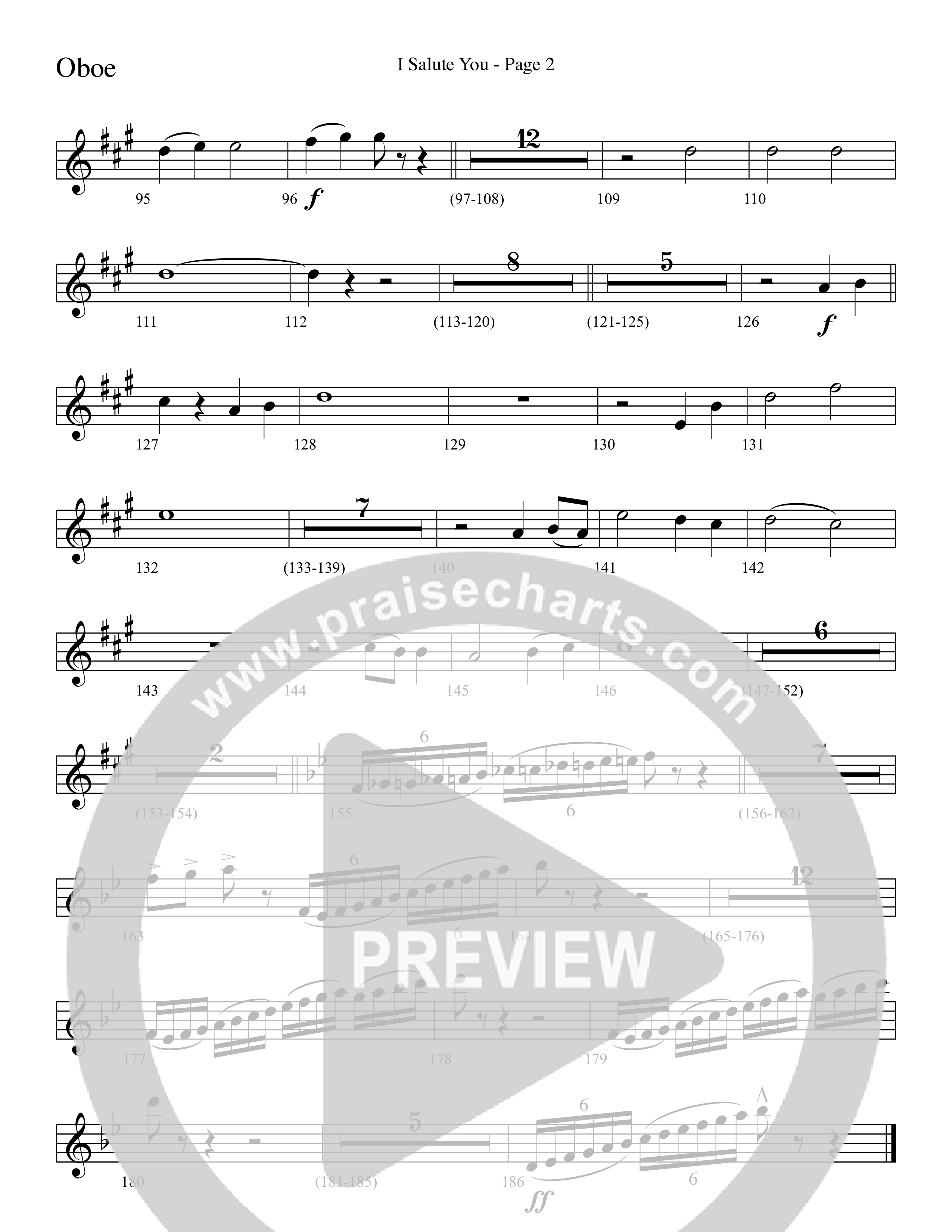 I Salute You with Battle Hymn of the Republic (Choral Anthem SATB) Oboe (Word Music Choral / Arr. David T. Clydesdale)