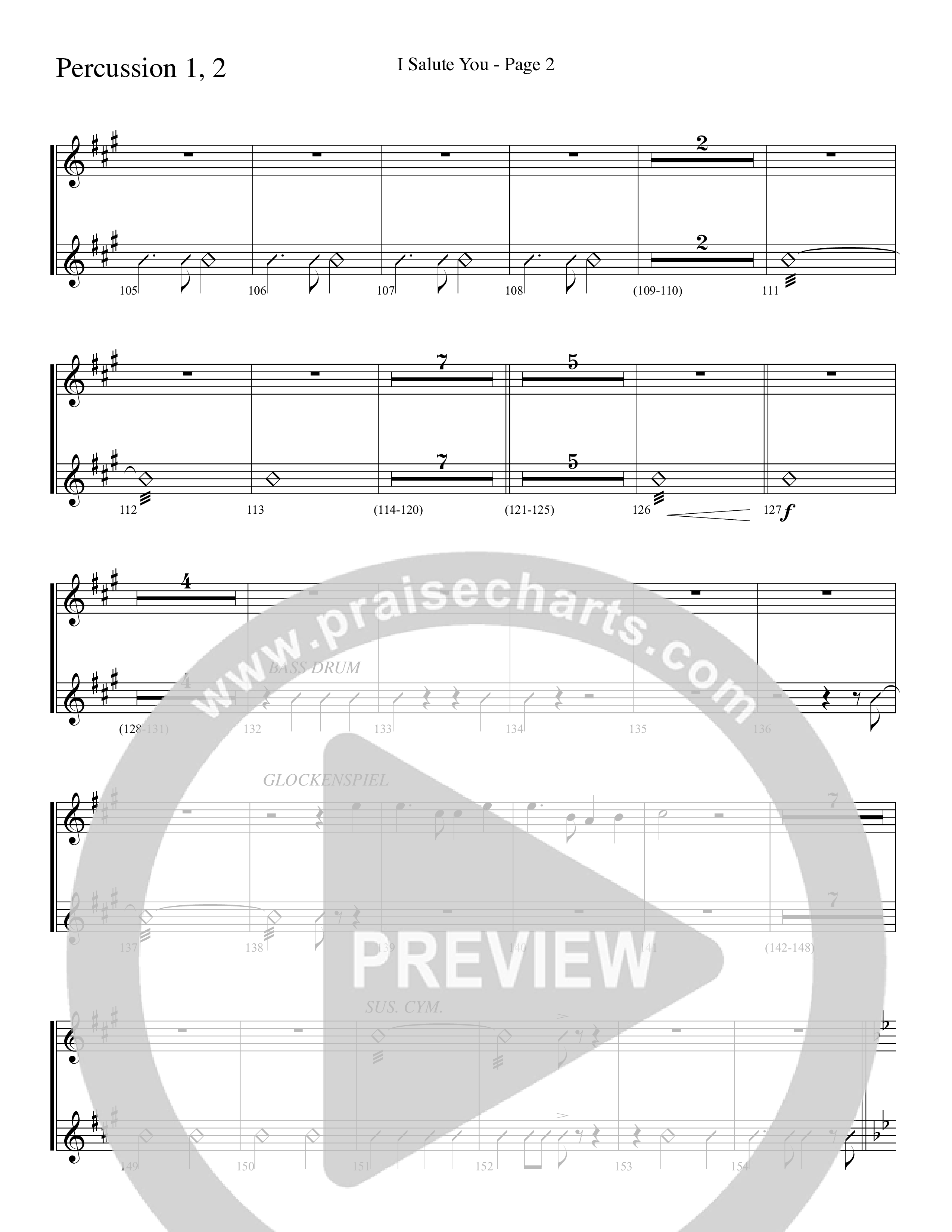 I Salute You with Battle Hymn of the Republic (Choral Anthem SATB) Percussion (Word Music Choral / Arr. David T. Clydesdale)