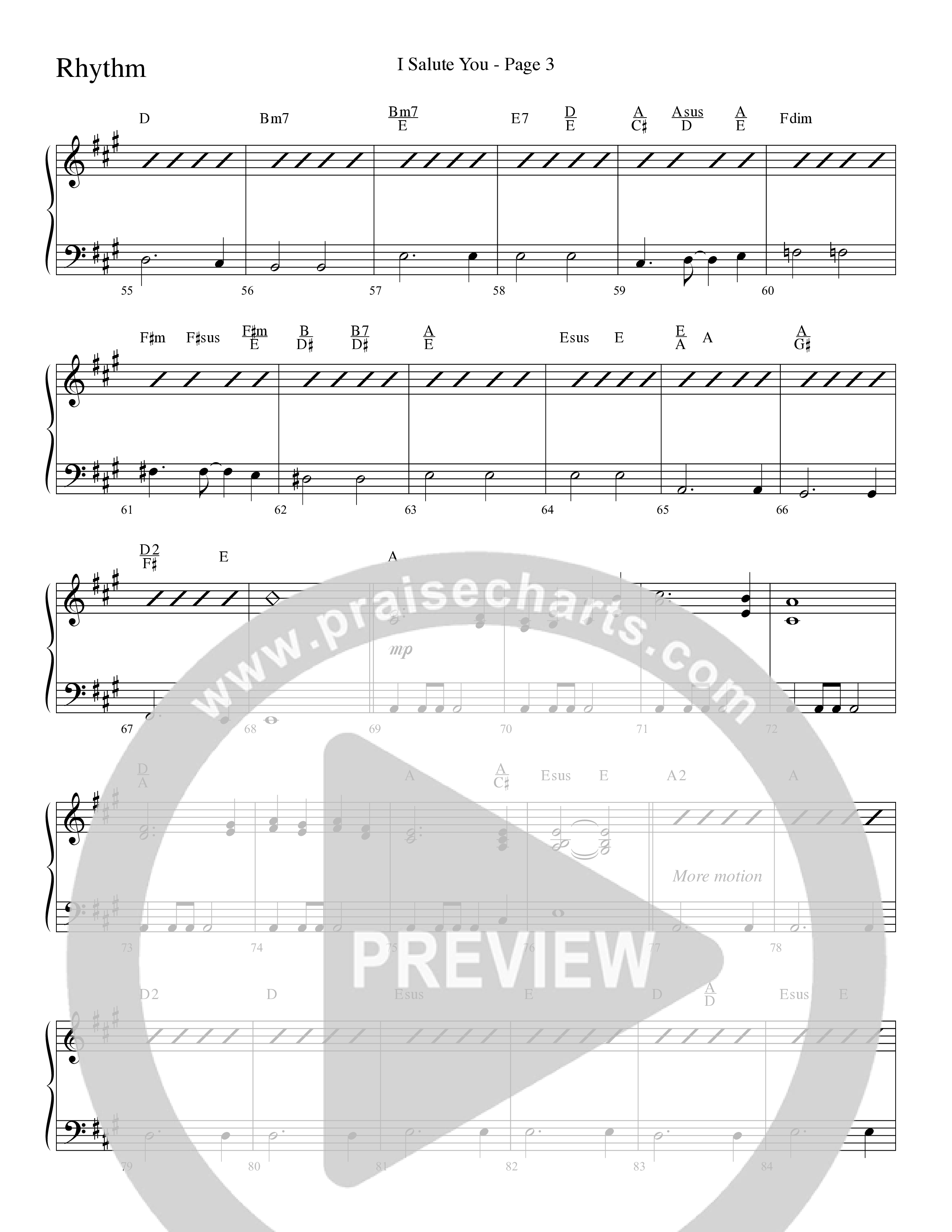 I Salute You with Battle Hymn of the Republic (Choral Anthem SATB) Rhythm Chart (Word Music Choral / Arr. David T. Clydesdale)
