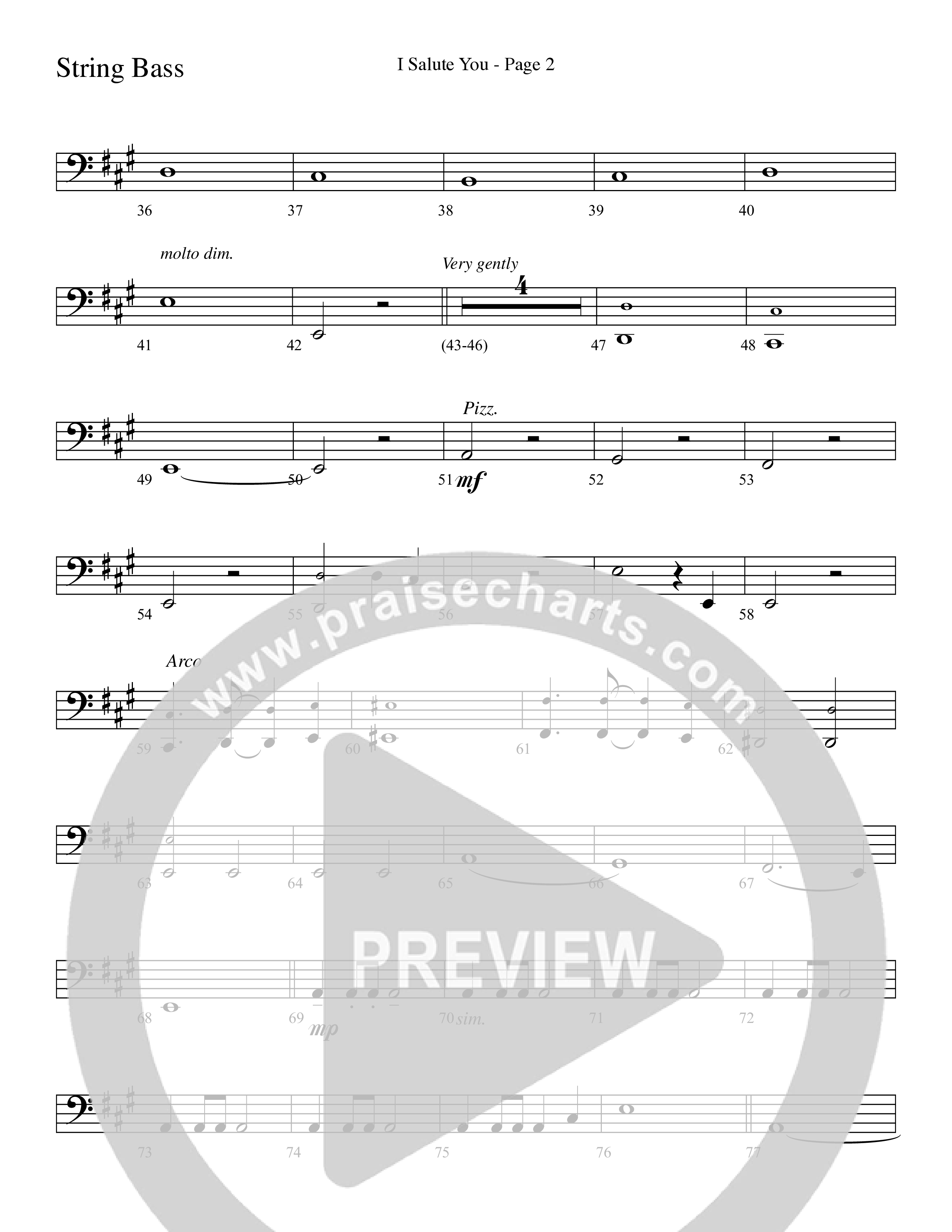 I Salute You with Battle Hymn of the Republic (Choral Anthem SATB) String Bass (Word Music Choral / Arr. David T. Clydesdale)