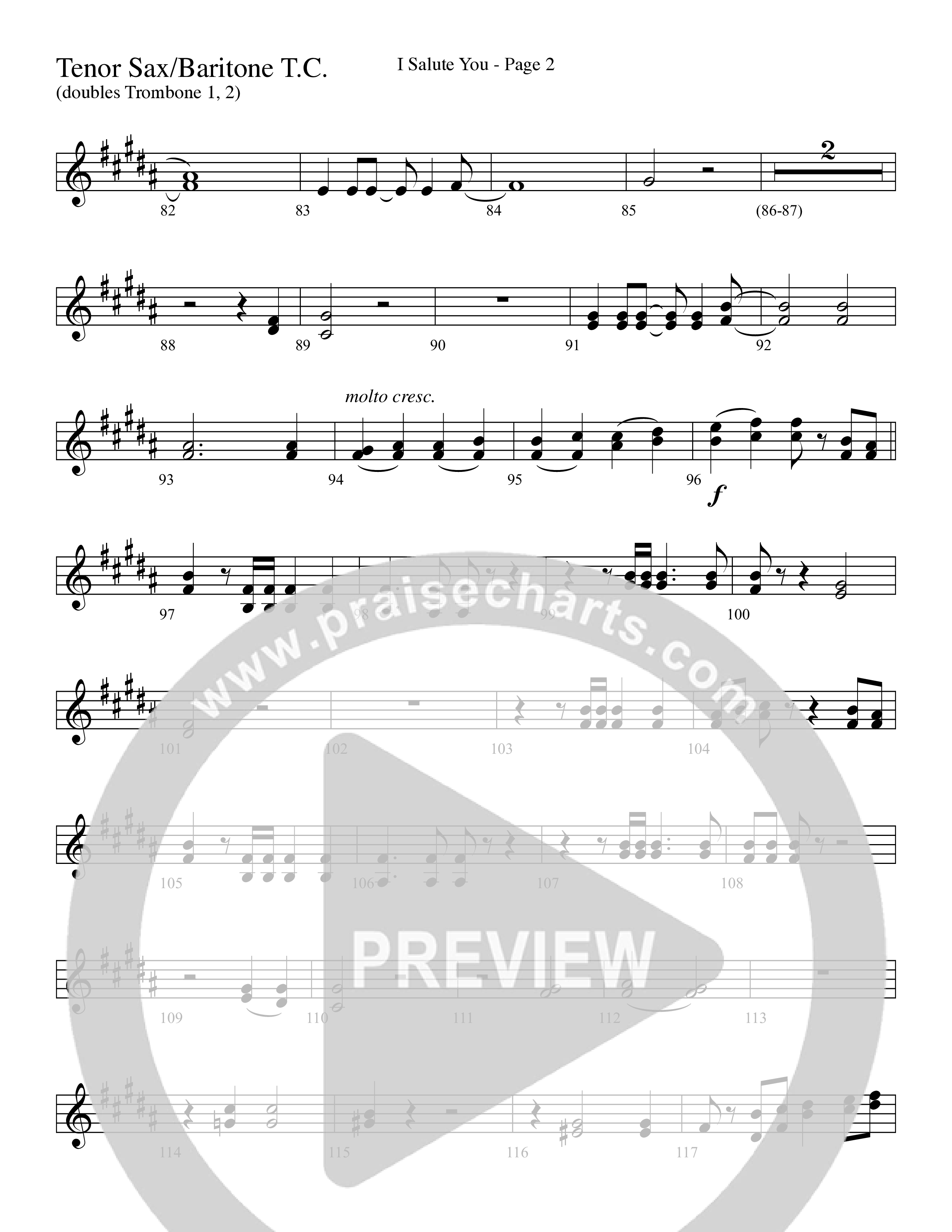 I Salute You with Battle Hymn of the Republic (Choral Anthem SATB) Tenor Sax/Baritone T.C. (Word Music Choral / Arr. David T. Clydesdale)