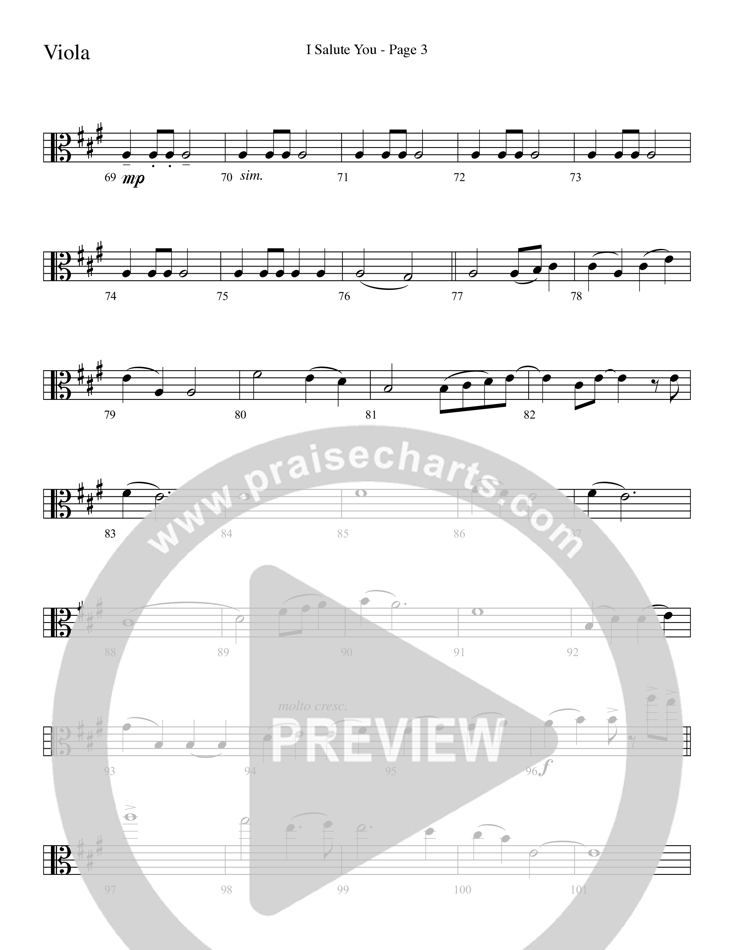 I Salute You with Battle Hymn of the Republic (Choral Anthem SATB) Viola (Word Music Choral / Arr. David T. Clydesdale)