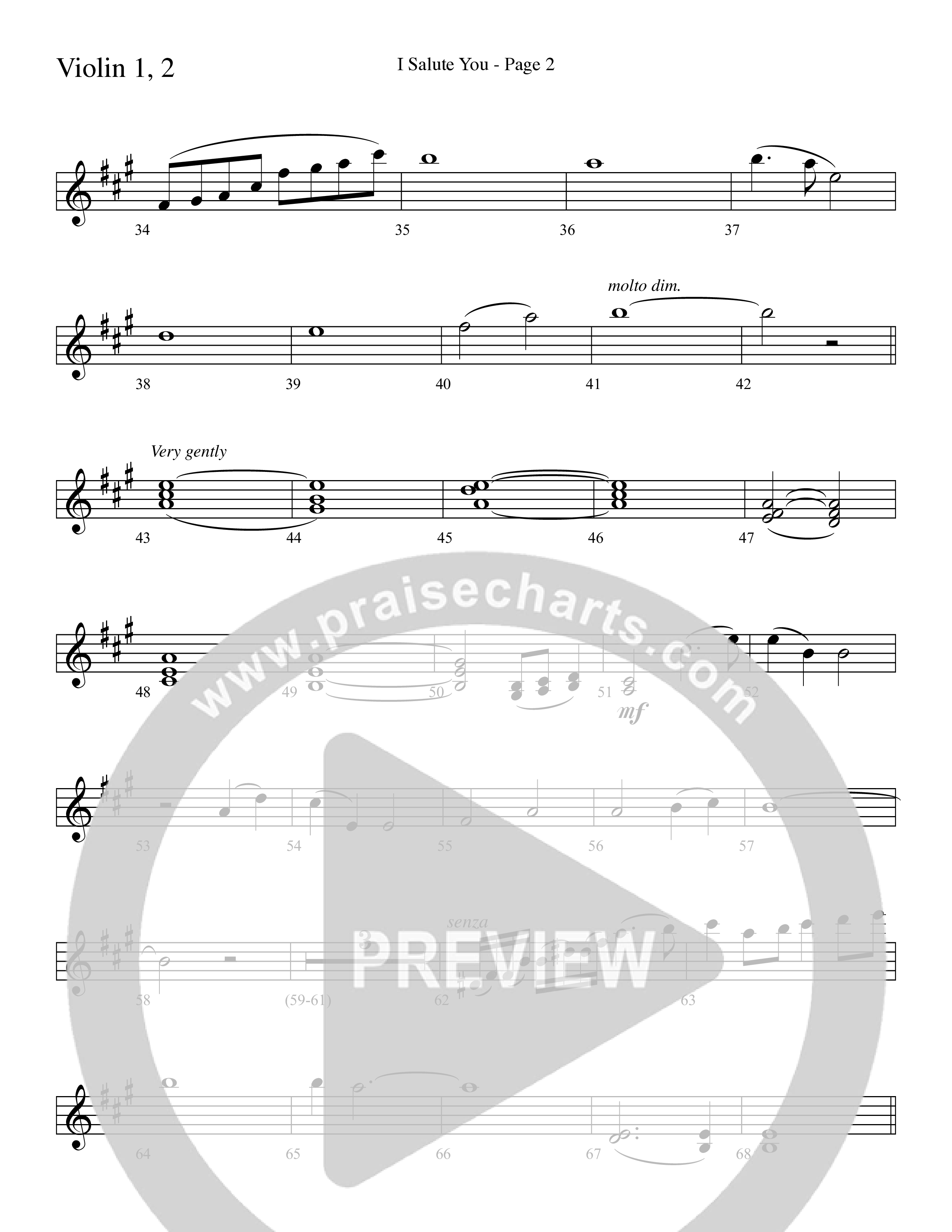 I Salute You with Battle Hymn of the Republic (Choral Anthem SATB) Violin 1/2 (Word Music Choral / Arr. David T. Clydesdale)