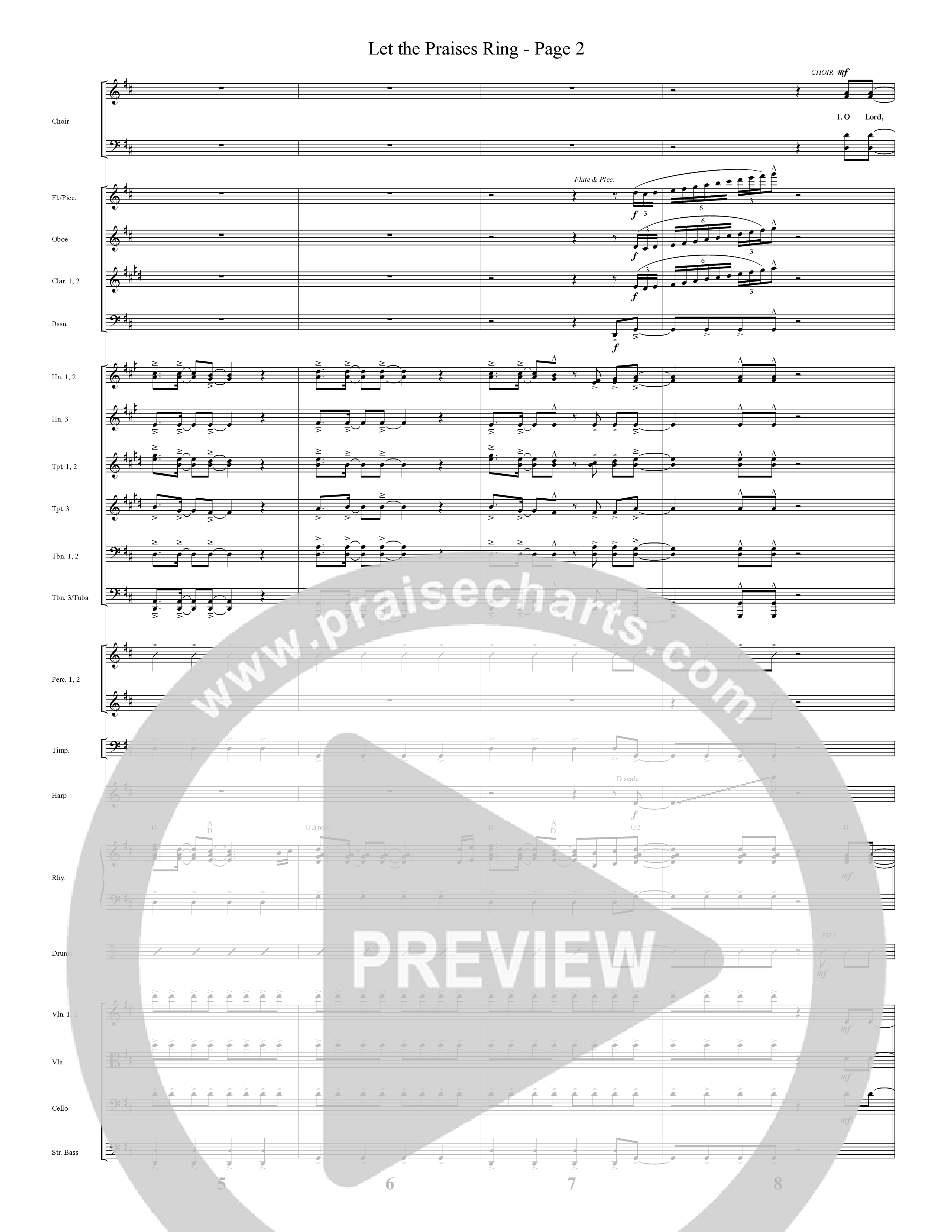 Let The Praises Ring (Choral Anthem SATB) Conductor's Score (Word Music Choral / Arr. David T. Clydesdale)
