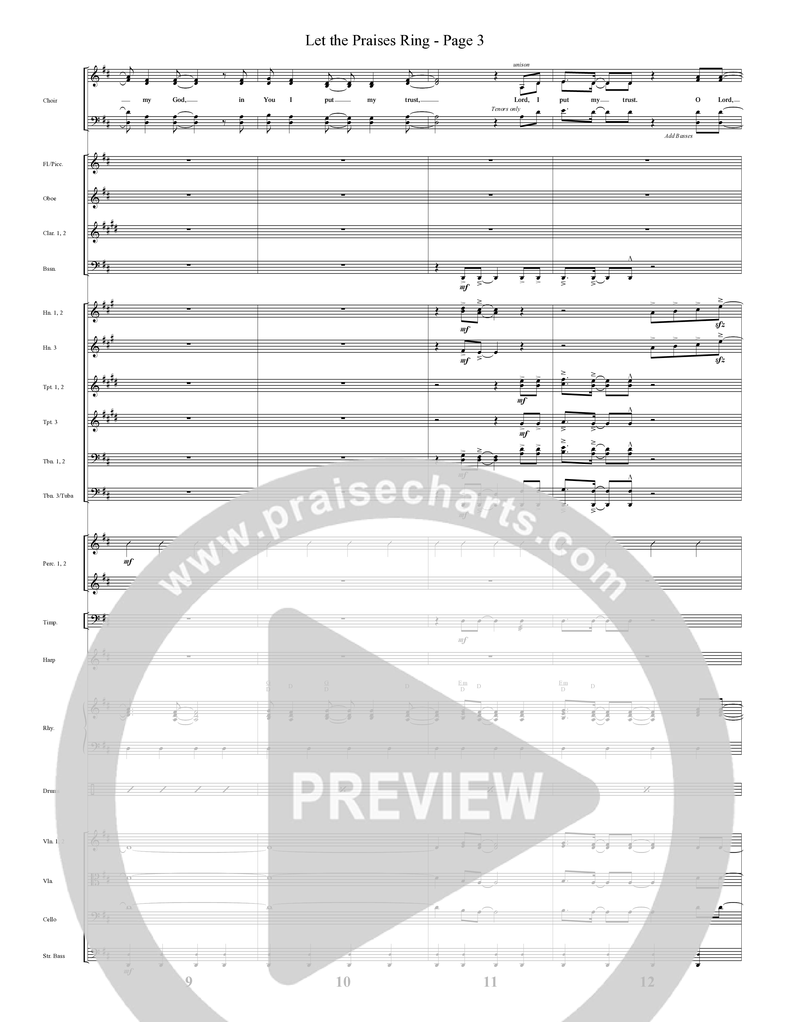 Let The Praises Ring (Choral Anthem SATB) Conductor's Score (Word Music Choral / Arr. David T. Clydesdale)