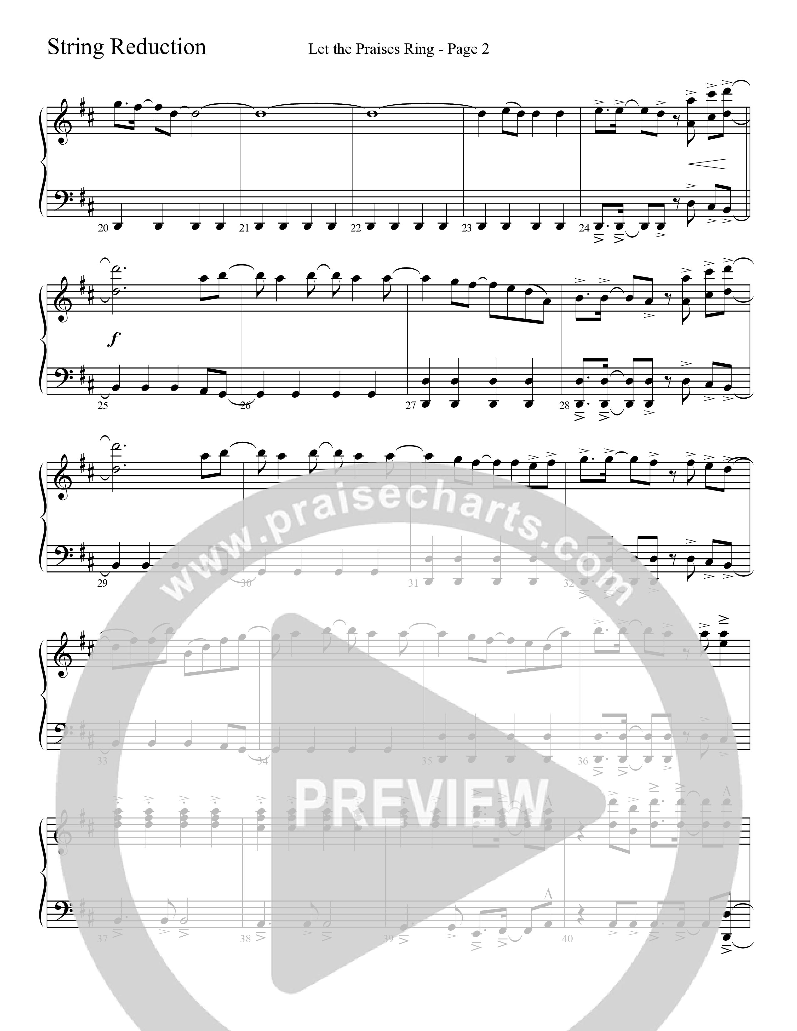 Let The Praises Ring (Choral Anthem SATB) String Reduction (Word Music Choral / Arr. David T. Clydesdale)