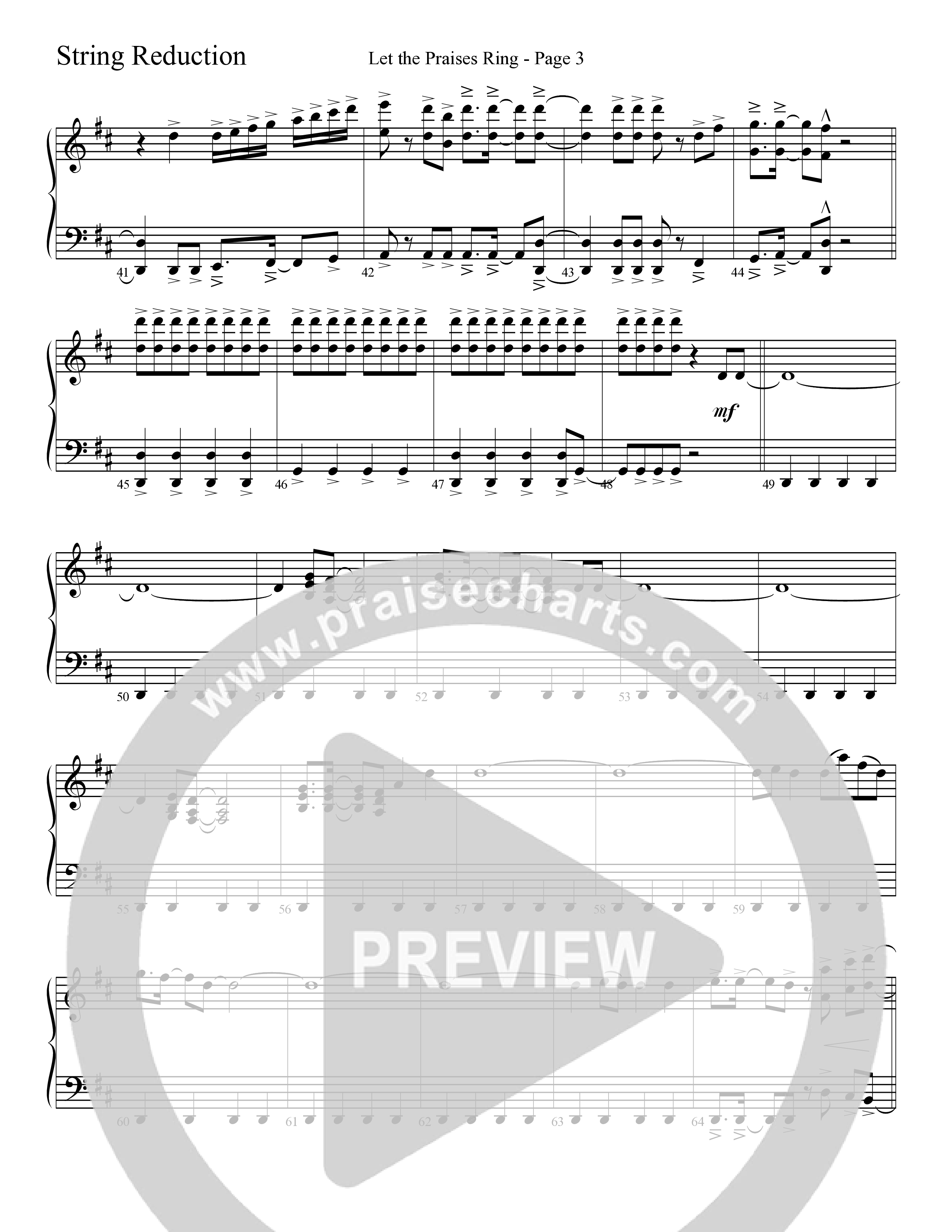 Let The Praises Ring (Choral Anthem SATB) String Reduction (Word Music Choral / Arr. David T. Clydesdale)