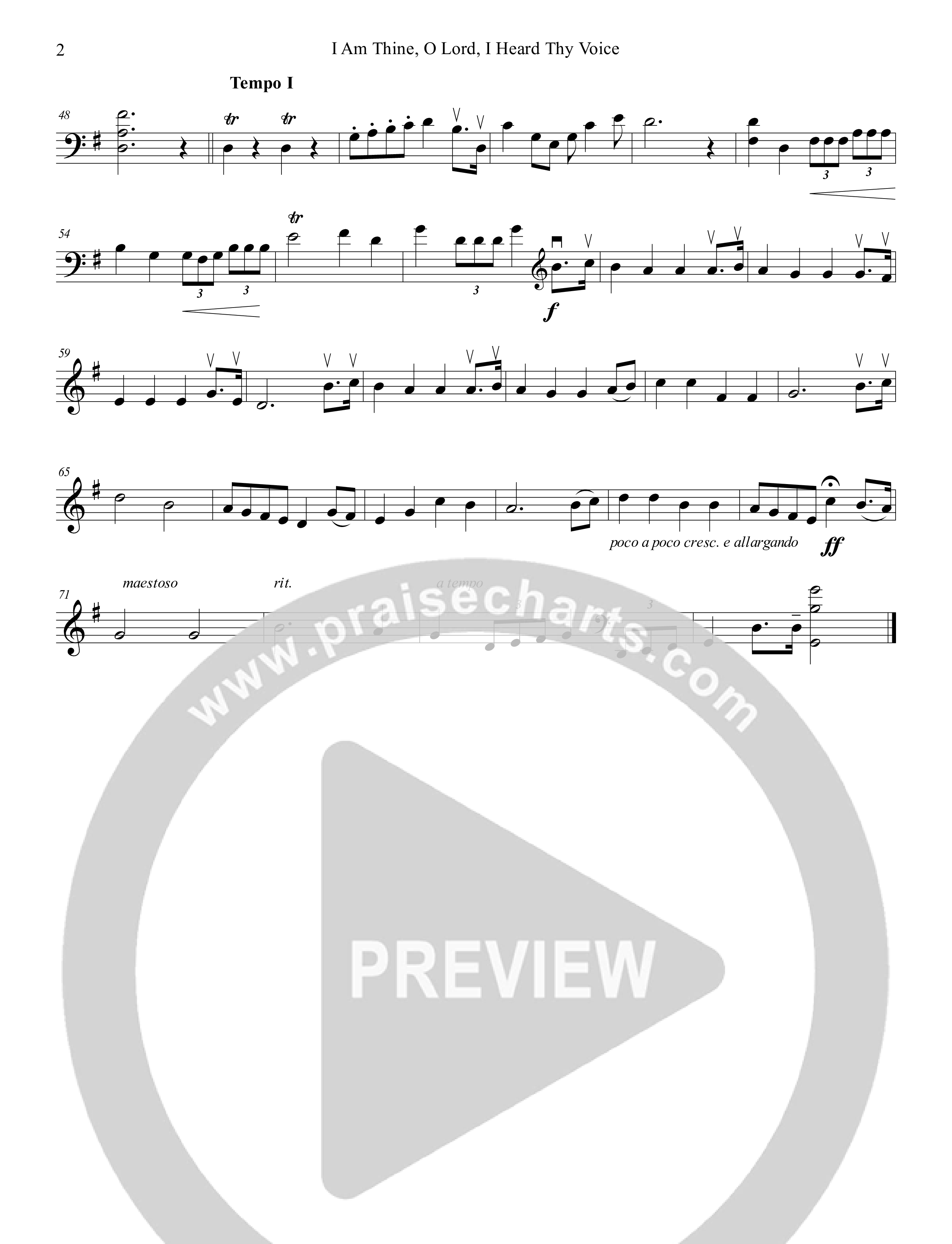 I Am Thine O Lord I Heard Thy Voice (Instrumental) Cello (Ezria)