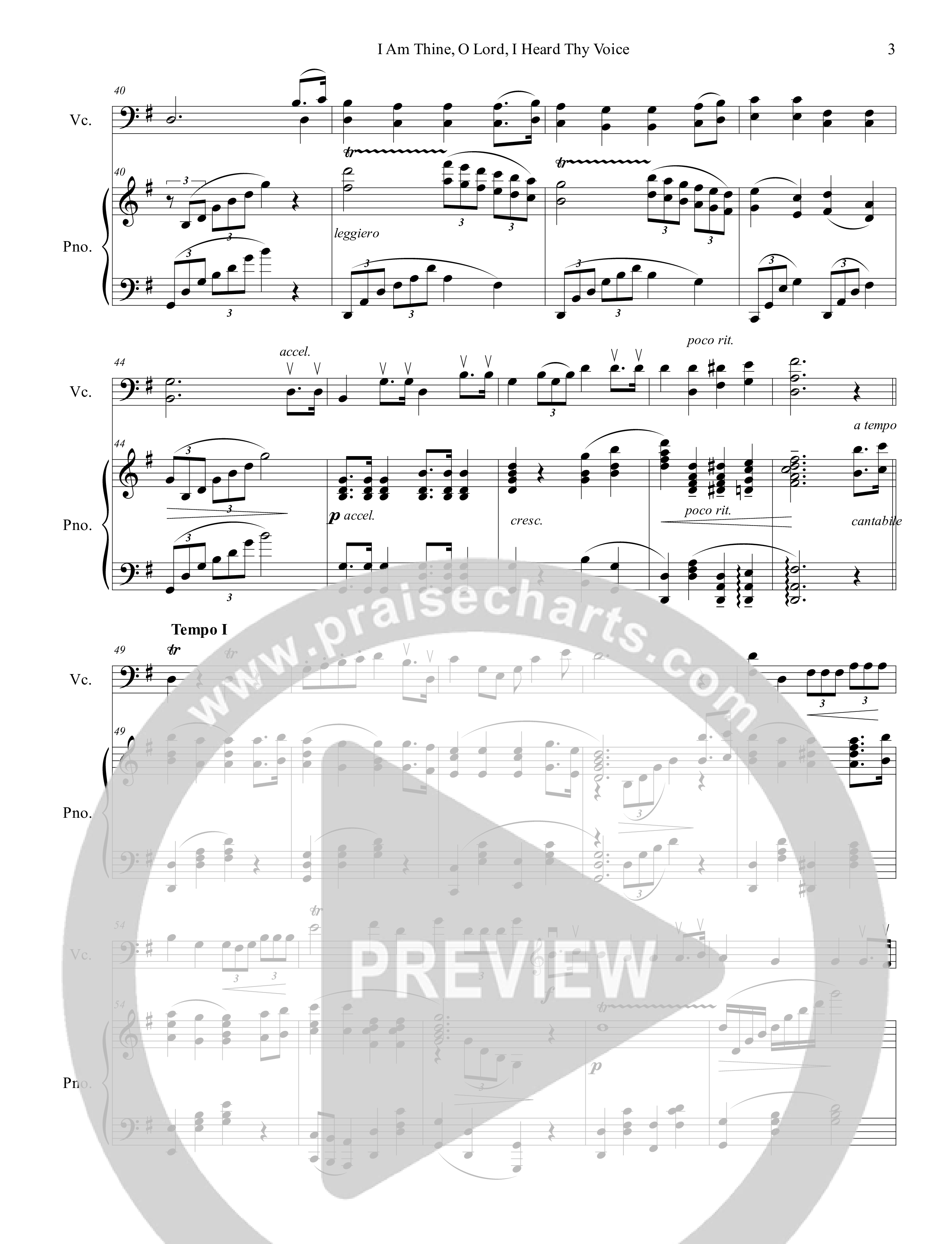 I Am Thine O Lord I Heard Thy Voice (Instrumental) Cello/Piano (Ezria)