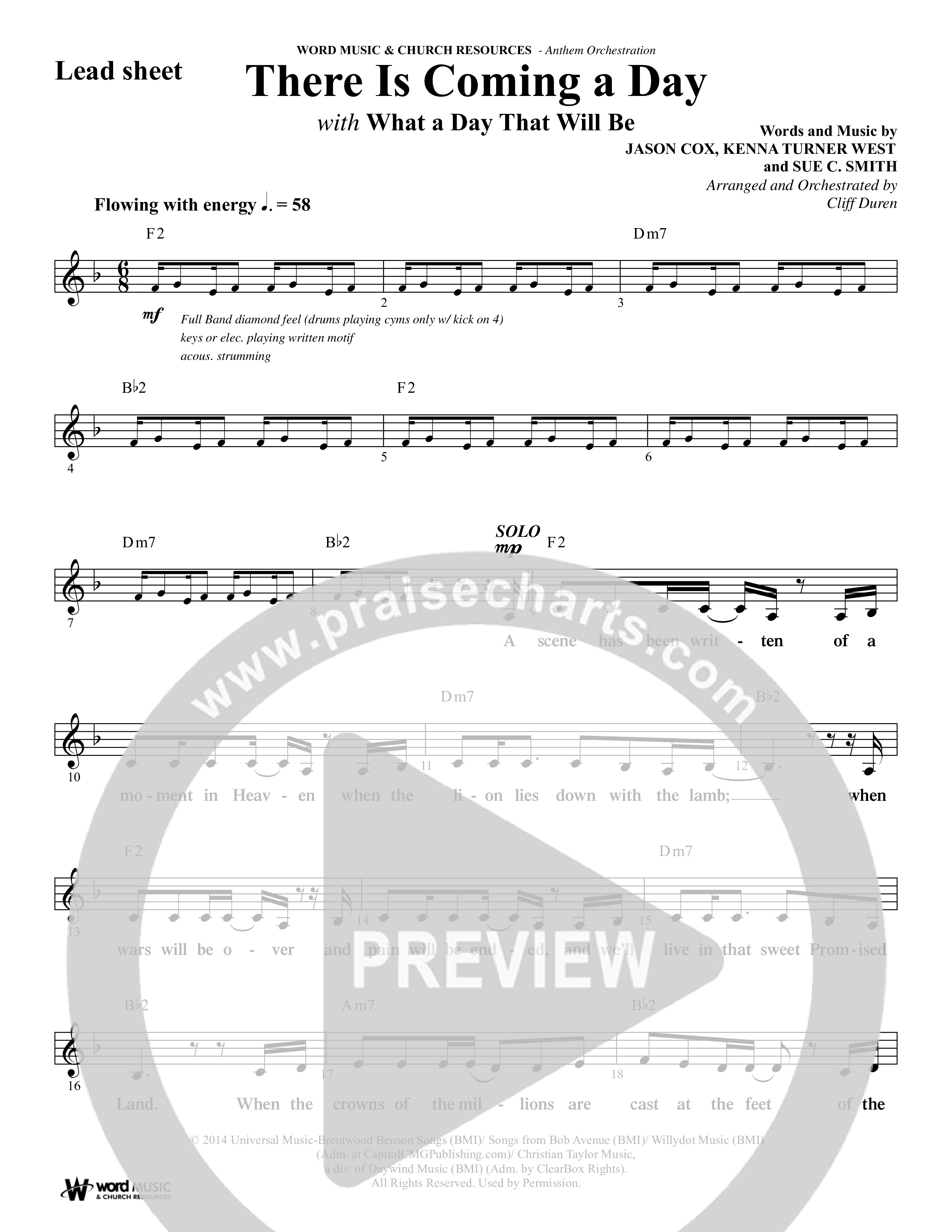There Is Coming A Day (with What A Day That Shall Be) (Choral Anthem SATB) Chords & Lead Sheet (Word Music Choral / Arr. Cliff Duren)