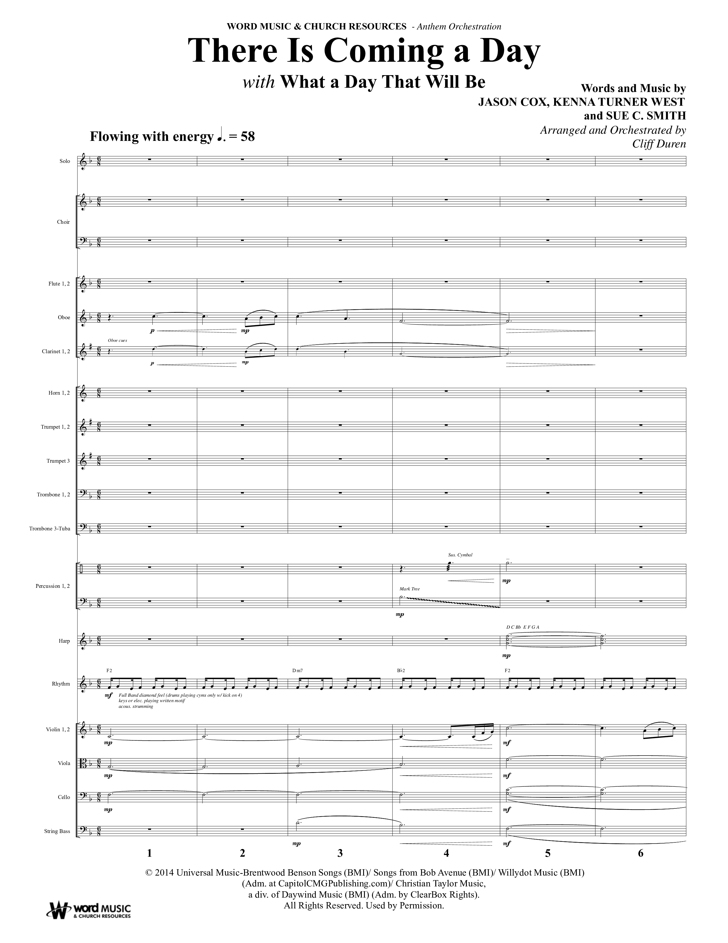 There Is Coming A Day (with What A Day That Shall Be) (Choral Anthem SATB) Conductor's Score (Word Music Choral / Arr. Cliff Duren)