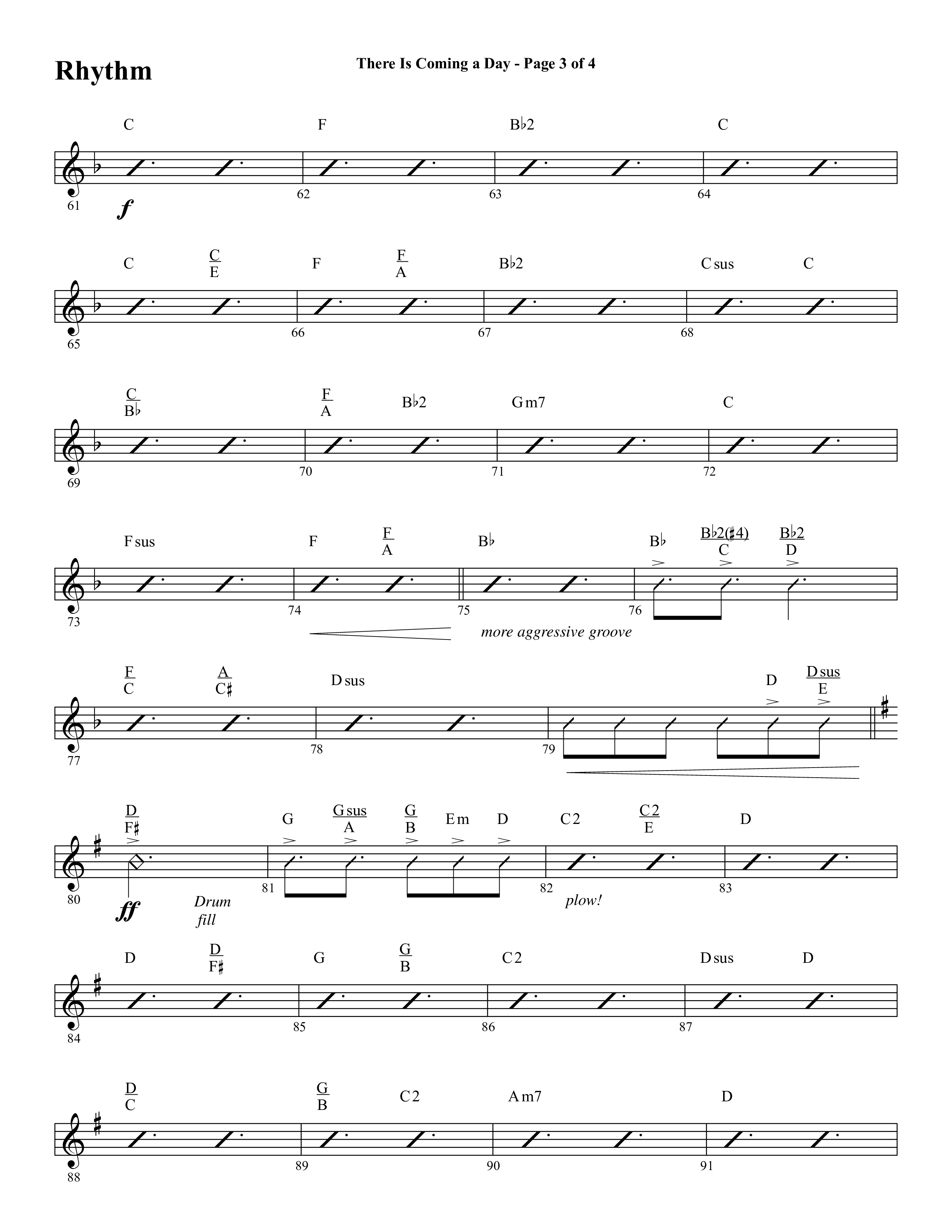 There Is Coming A Day (with What A Day That Shall Be) (Choral Anthem SATB) Rhythm Chart (Word Music Choral / Arr. Cliff Duren)