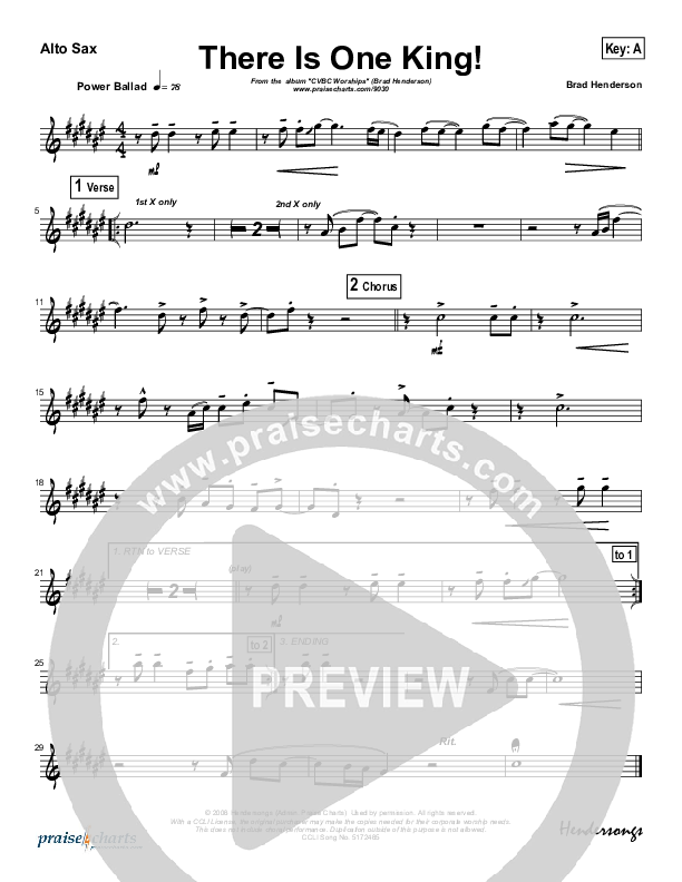 There Is One King Alto Sax (Brad Henderson)