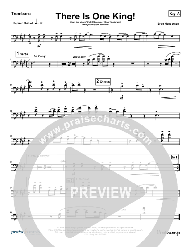 There Is One King Trombone (Brad Henderson)