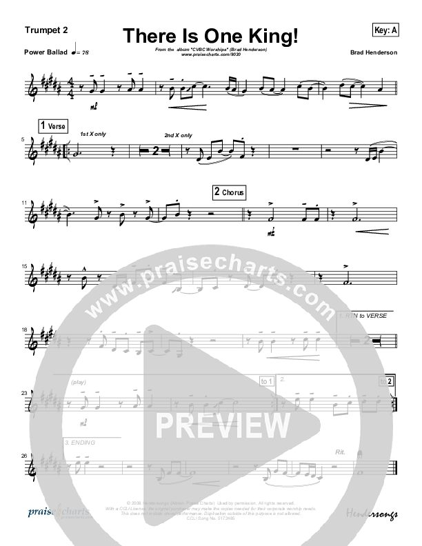 There Is One King Trumpet 2 (Brad Henderson)