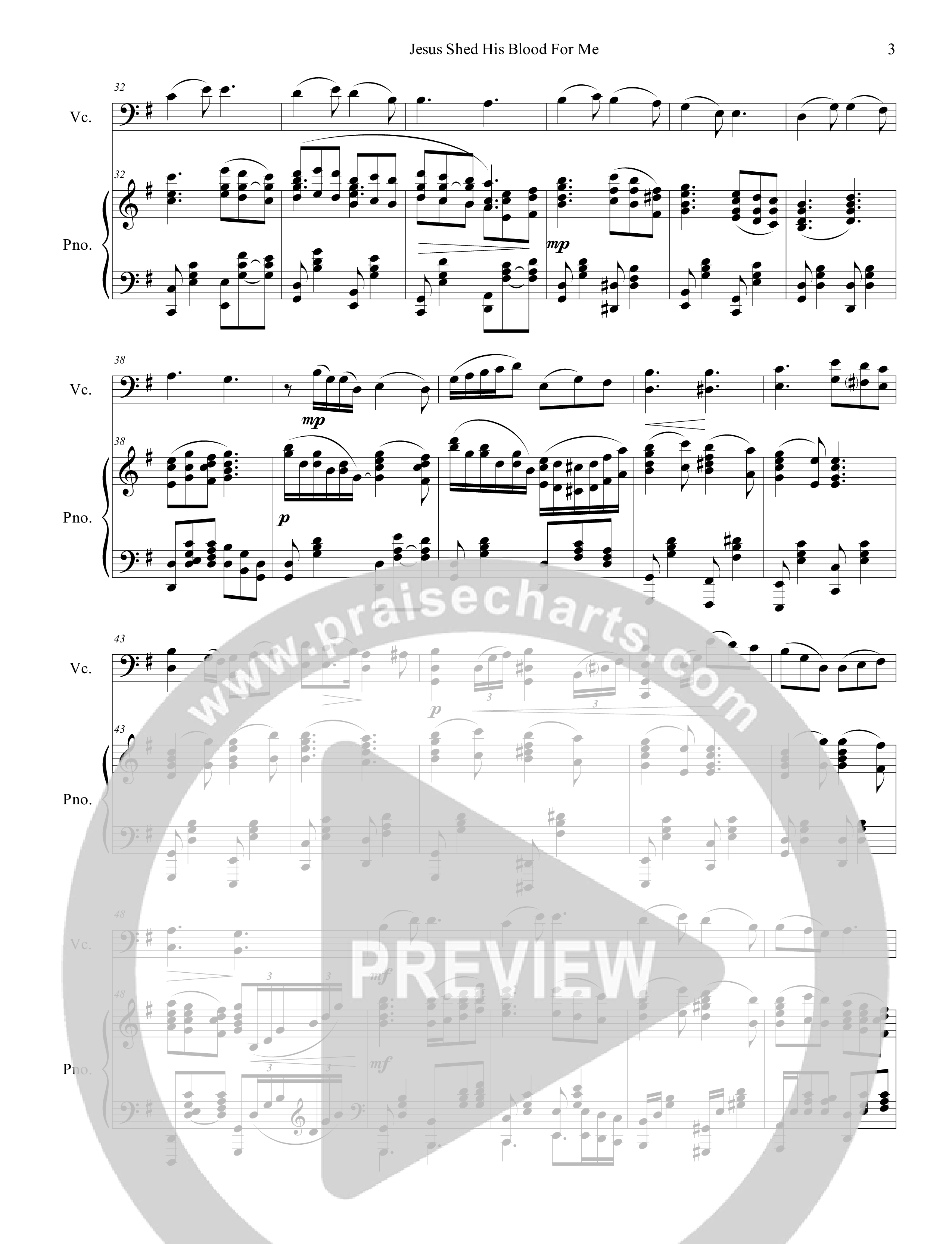 Jesus Shed His Blood For Me (Instrumental) Cello/Piano (Ezria)