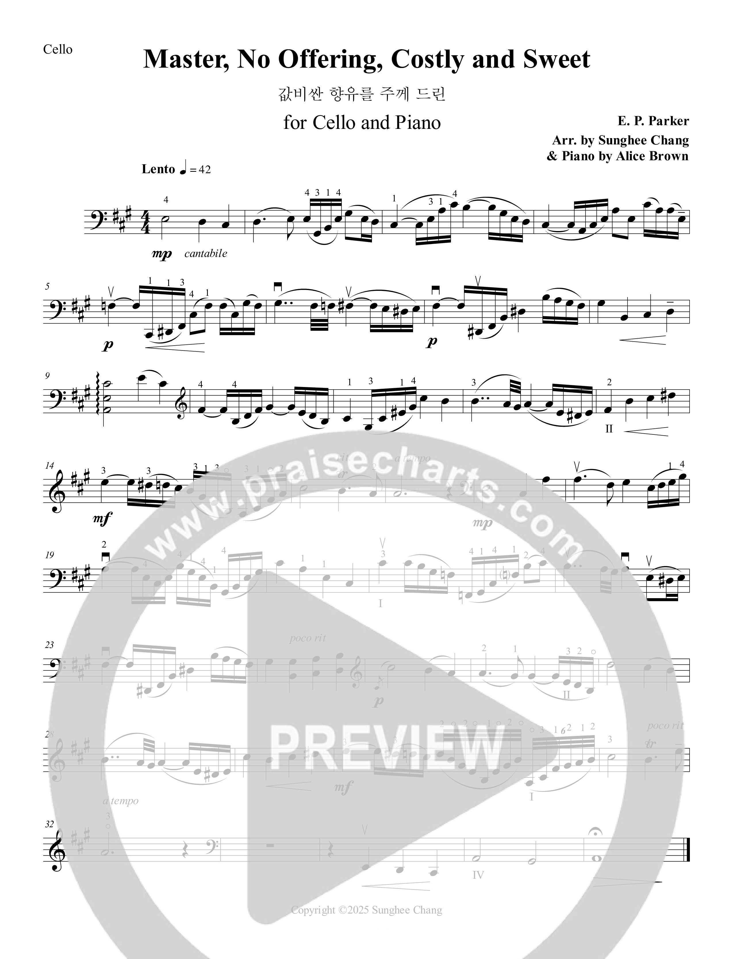 Master No Offering Costly And Sweet (Instrumental) Cello (Ezria)