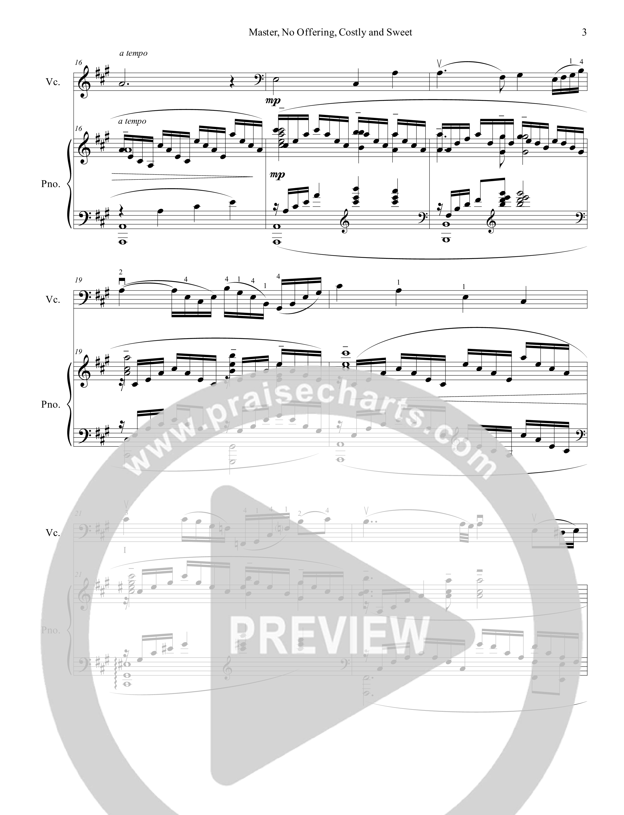 Master No Offering Costly And Sweet (Instrumental) Cello/Piano (Ezria)