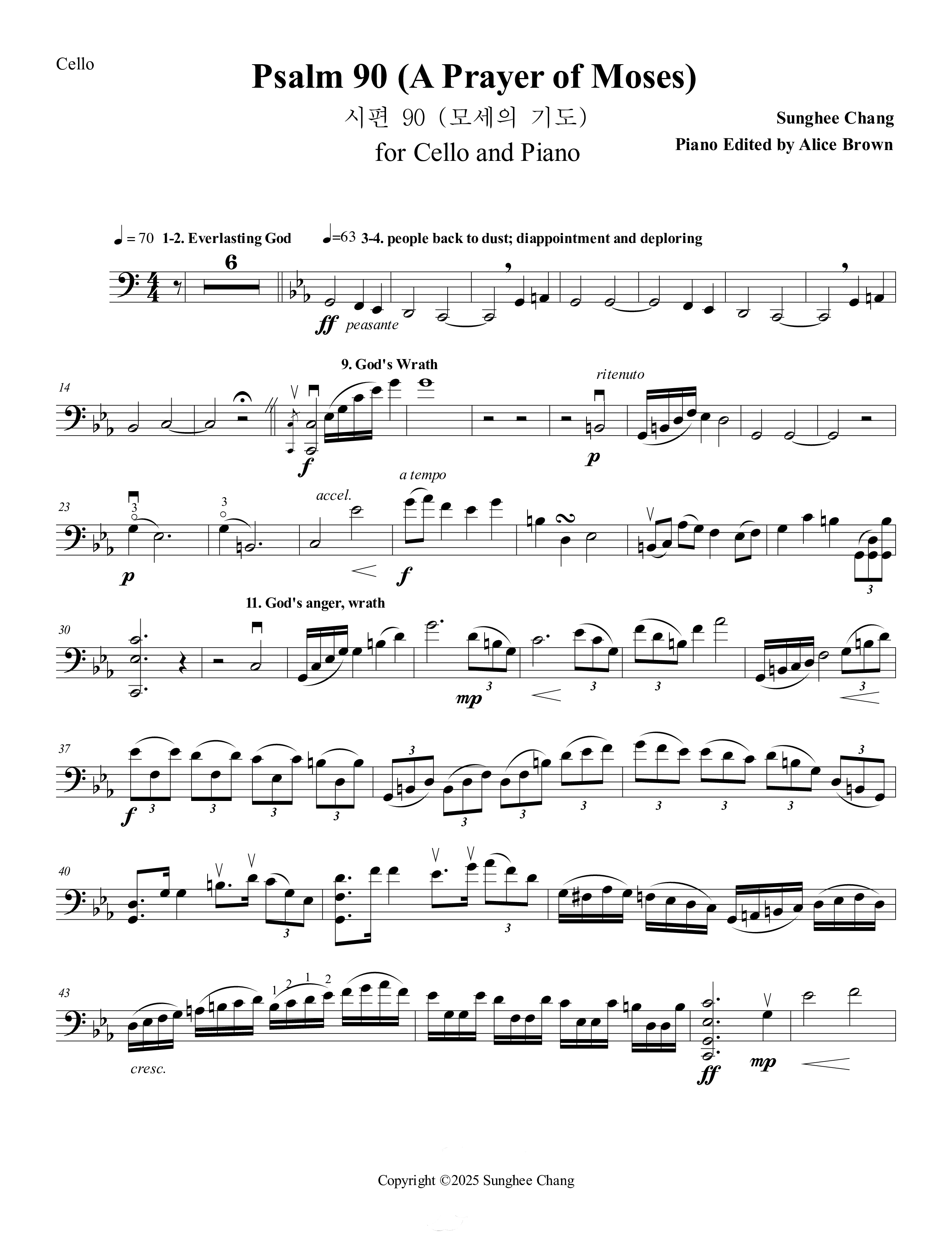 Psalm 90 (A Prayer Of Moses) (Instrumental) Cello (Ezria)