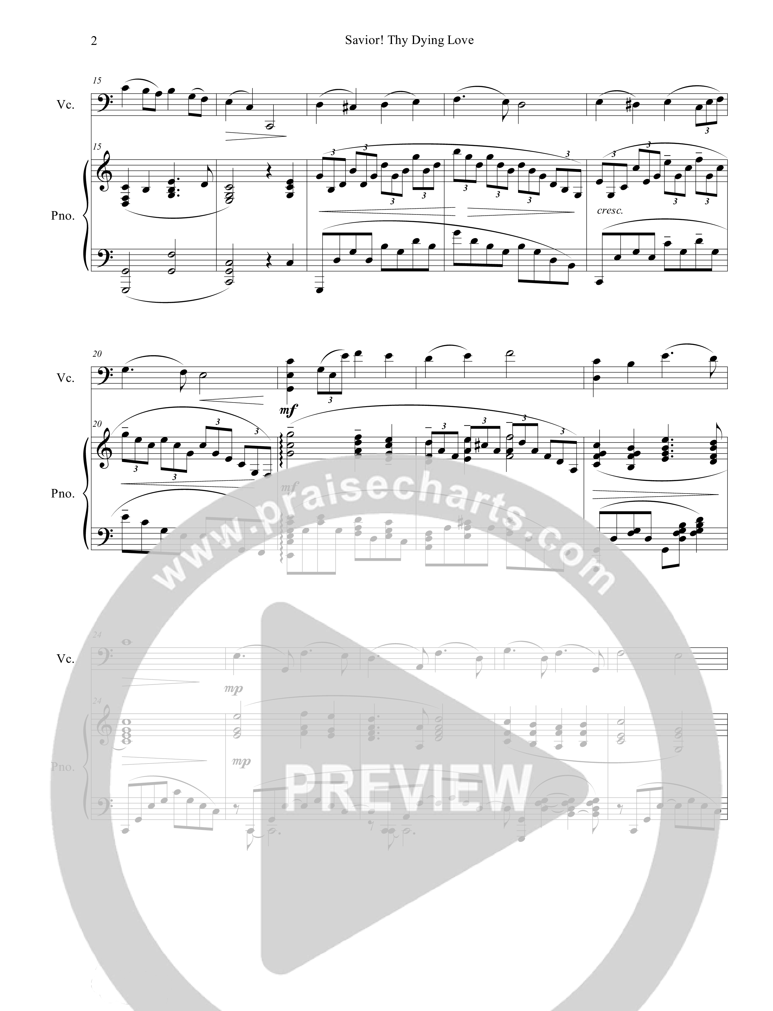 Savior Thy Dying Love (Instrumental) Cello/Piano (Ezria)