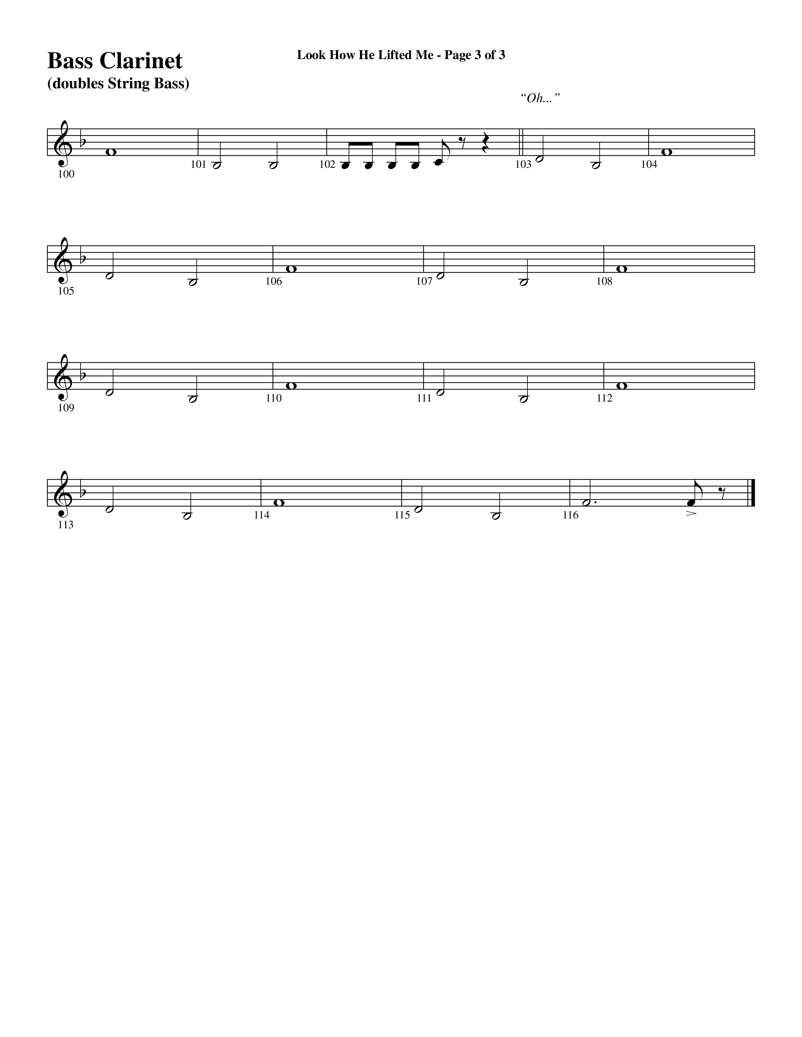 Look How He Lifted Me (with Love Lifted Me) (Choral Anthem SATB) Bass Clarinet (Word Music Choral / Arr. Marty Hamby)