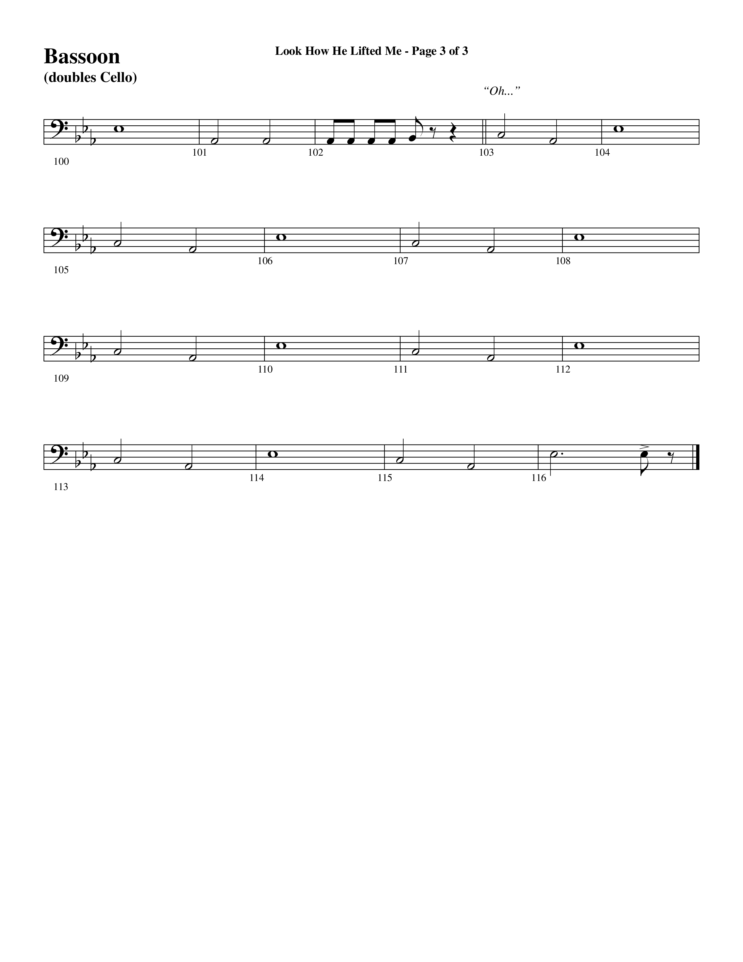 Look How He Lifted Me (with Love Lifted Me) (Choral Anthem SATB) Bassoon (Word Music Choral / Arr. Marty Hamby)