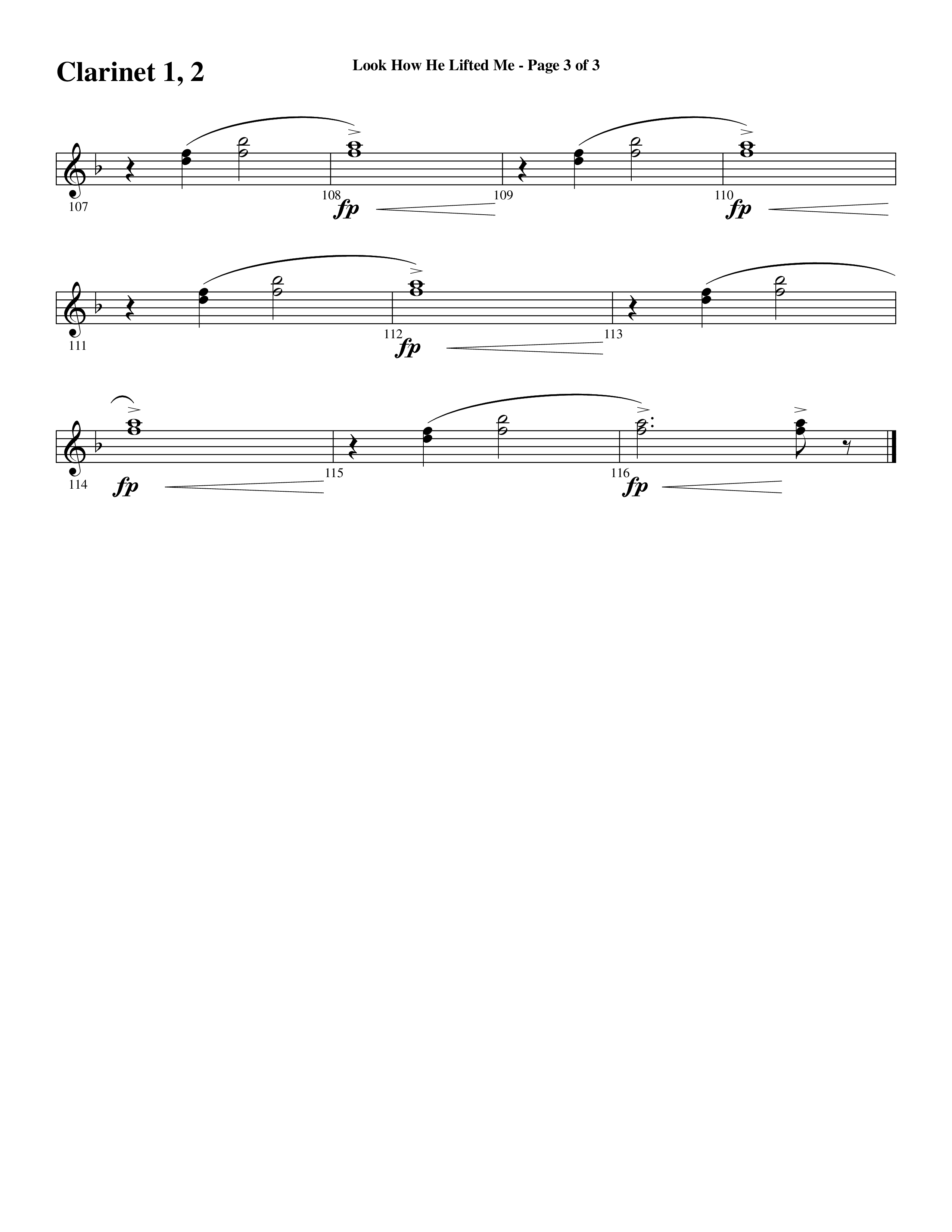Look How He Lifted Me (with Love Lifted Me) (Choral Anthem SATB) Clarinet 1/2 (Word Music Choral / Arr. Marty Hamby)