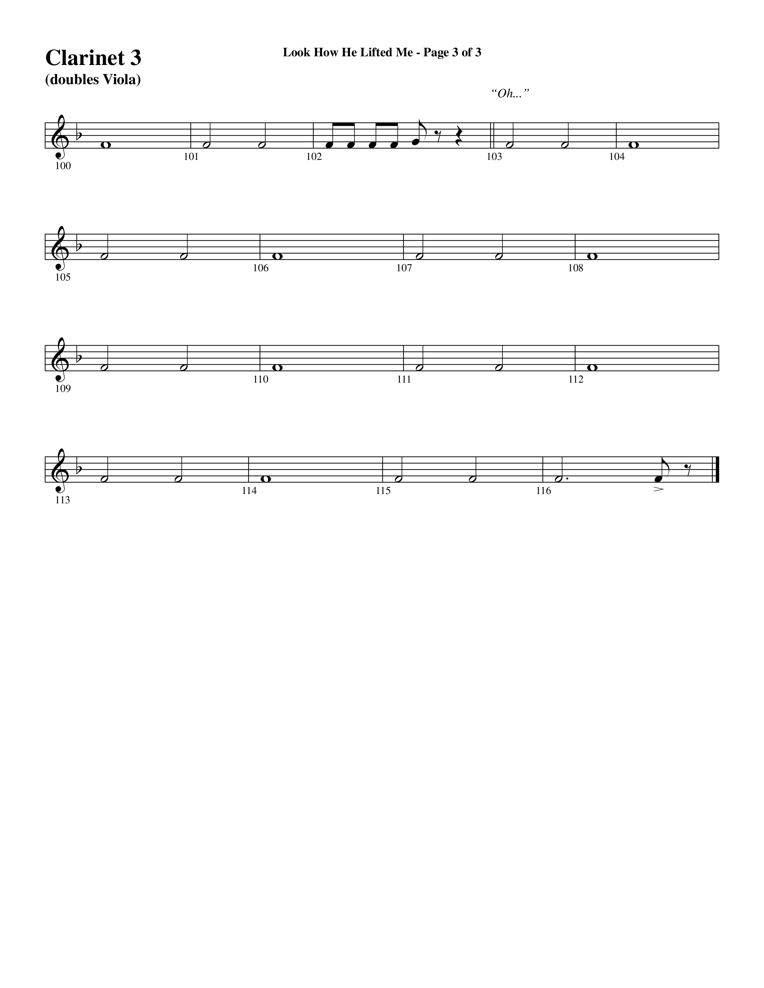 Look How He Lifted Me (with Love Lifted Me) (Choral Anthem SATB) Clarinet 3 (Word Music Choral / Arr. Marty Hamby)