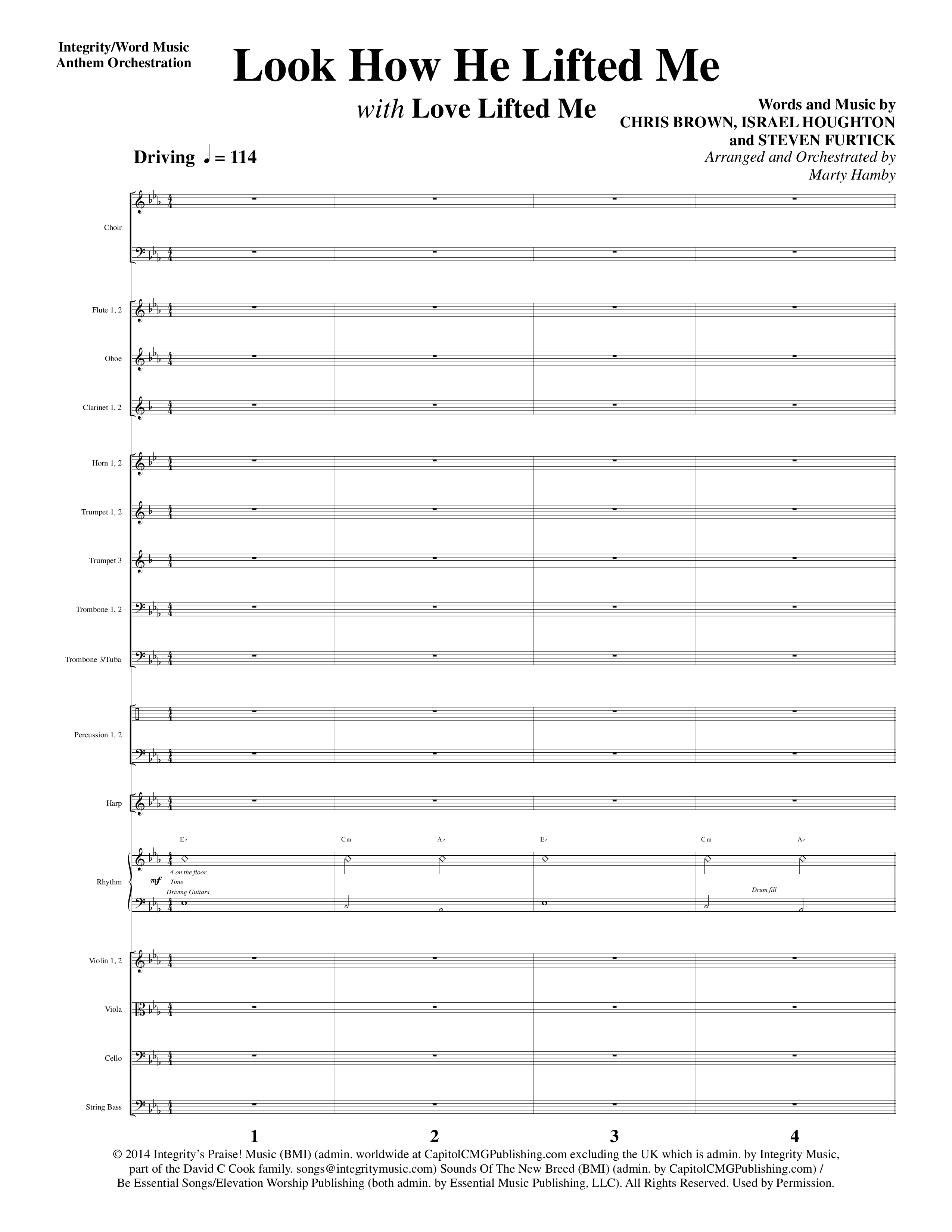 Look How He Lifted Me (with Love Lifted Me) (Choral Anthem SATB) Orchestration (Word Music Choral / Arr. Marty Hamby)