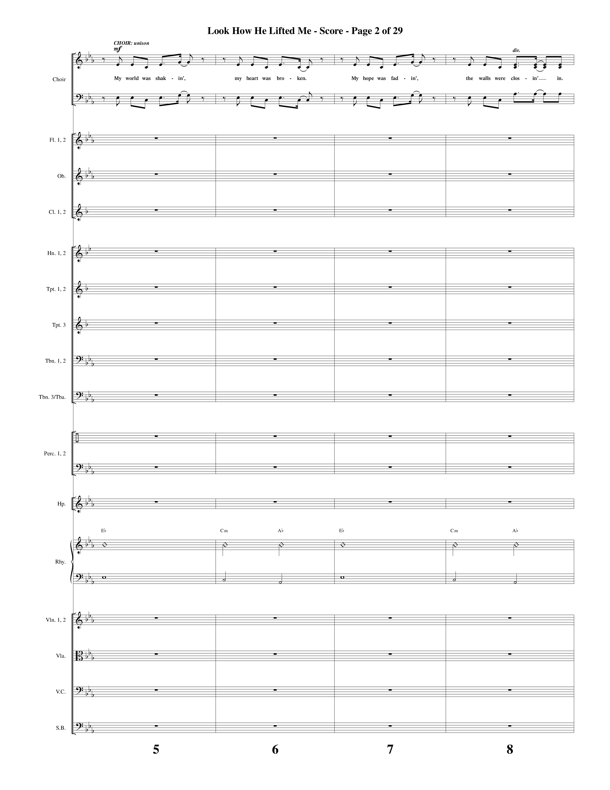 Look How He Lifted Me (with Love Lifted Me) (Choral Anthem SATB) Orchestration (Word Music Choral / Arr. Marty Hamby)