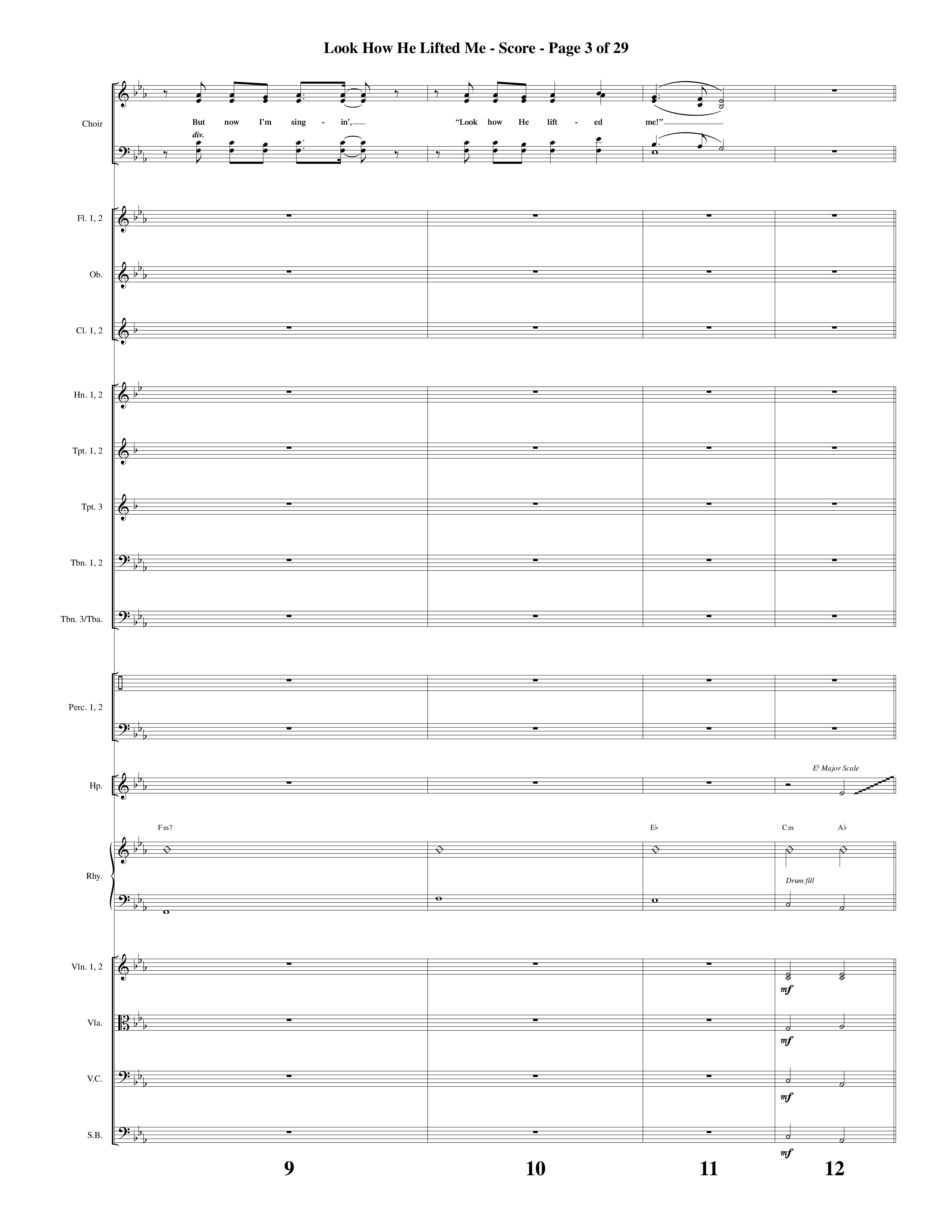 Look How He Lifted Me (with Love Lifted Me) (Choral Anthem SATB) Orchestration (Word Music Choral / Arr. Marty Hamby)