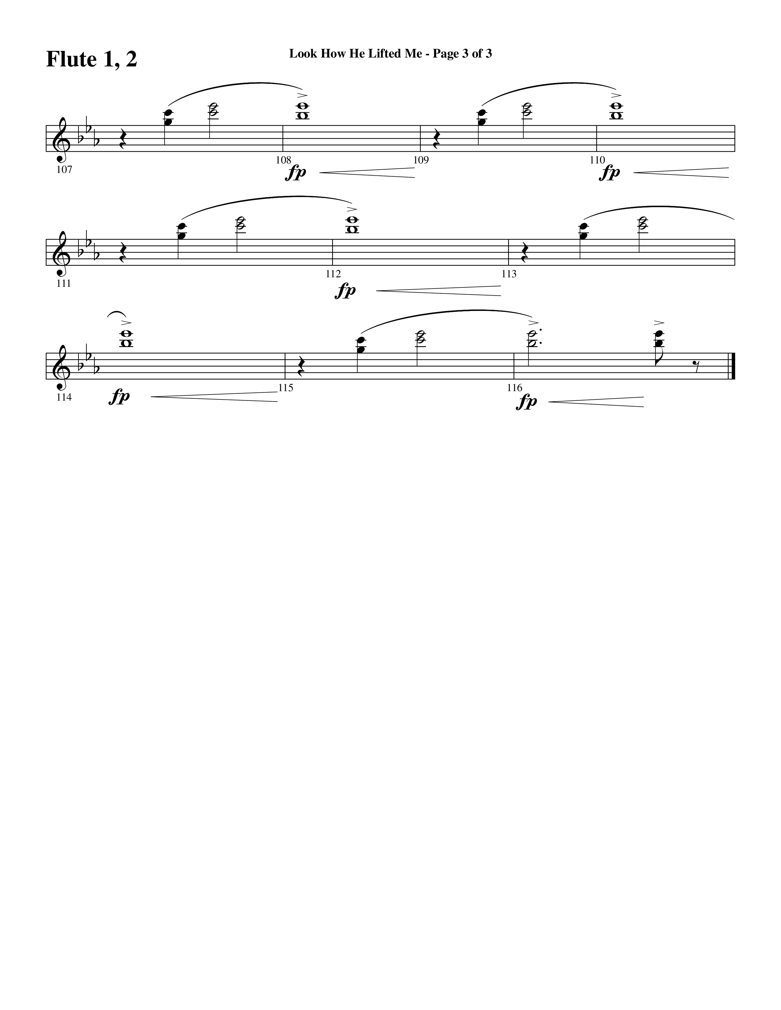 Look How He Lifted Me (with Love Lifted Me) (Choral Anthem SATB) Flute 1/2 (Word Music Choral / Arr. Marty Hamby)