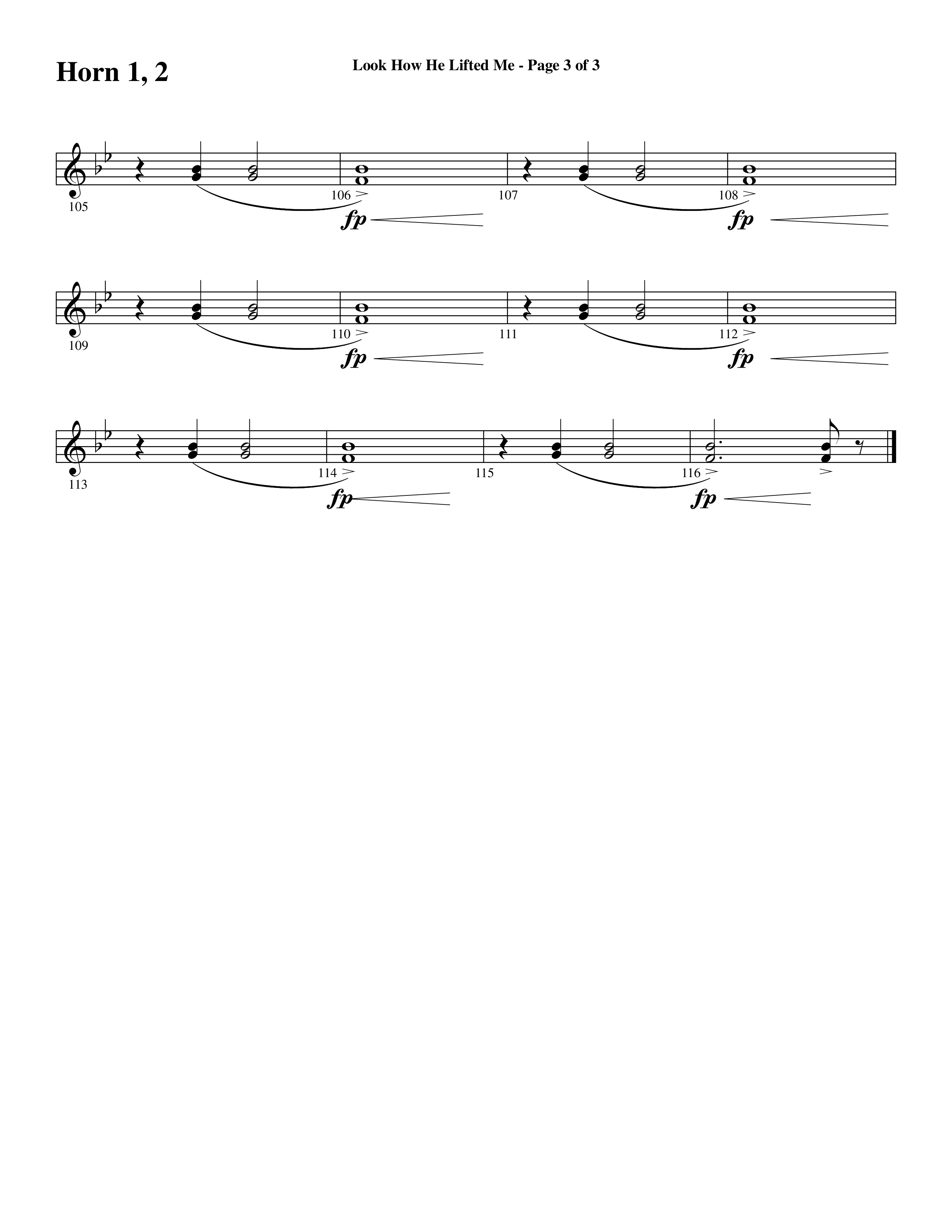 Look How He Lifted Me (with Love Lifted Me) (Choral Anthem SATB) French Horn 1/2 (Word Music Choral / Arr. Marty Hamby)