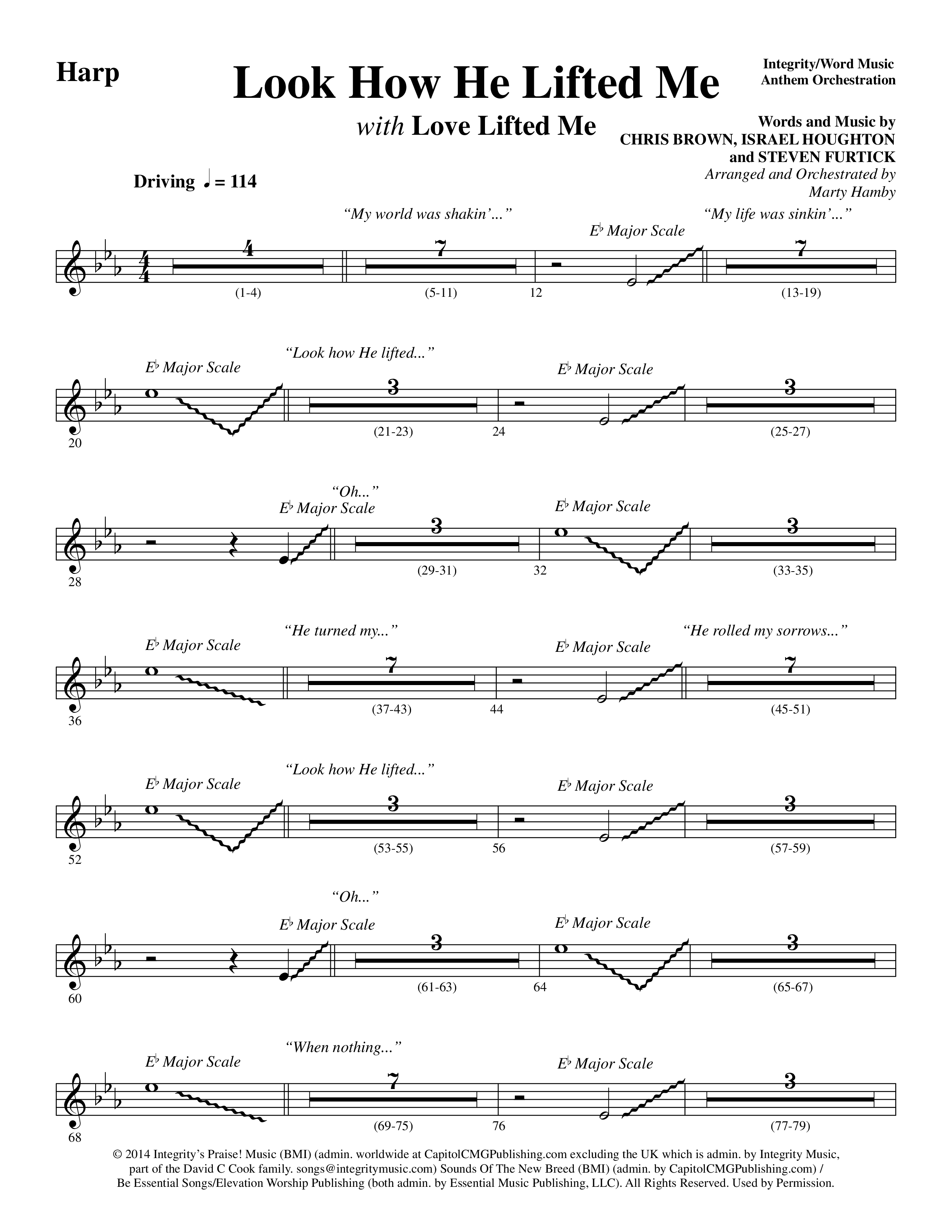 Look How He Lifted Me (with Love Lifted Me) (Choral Anthem SATB) Harp (Word Music Choral / Arr. Marty Hamby)
