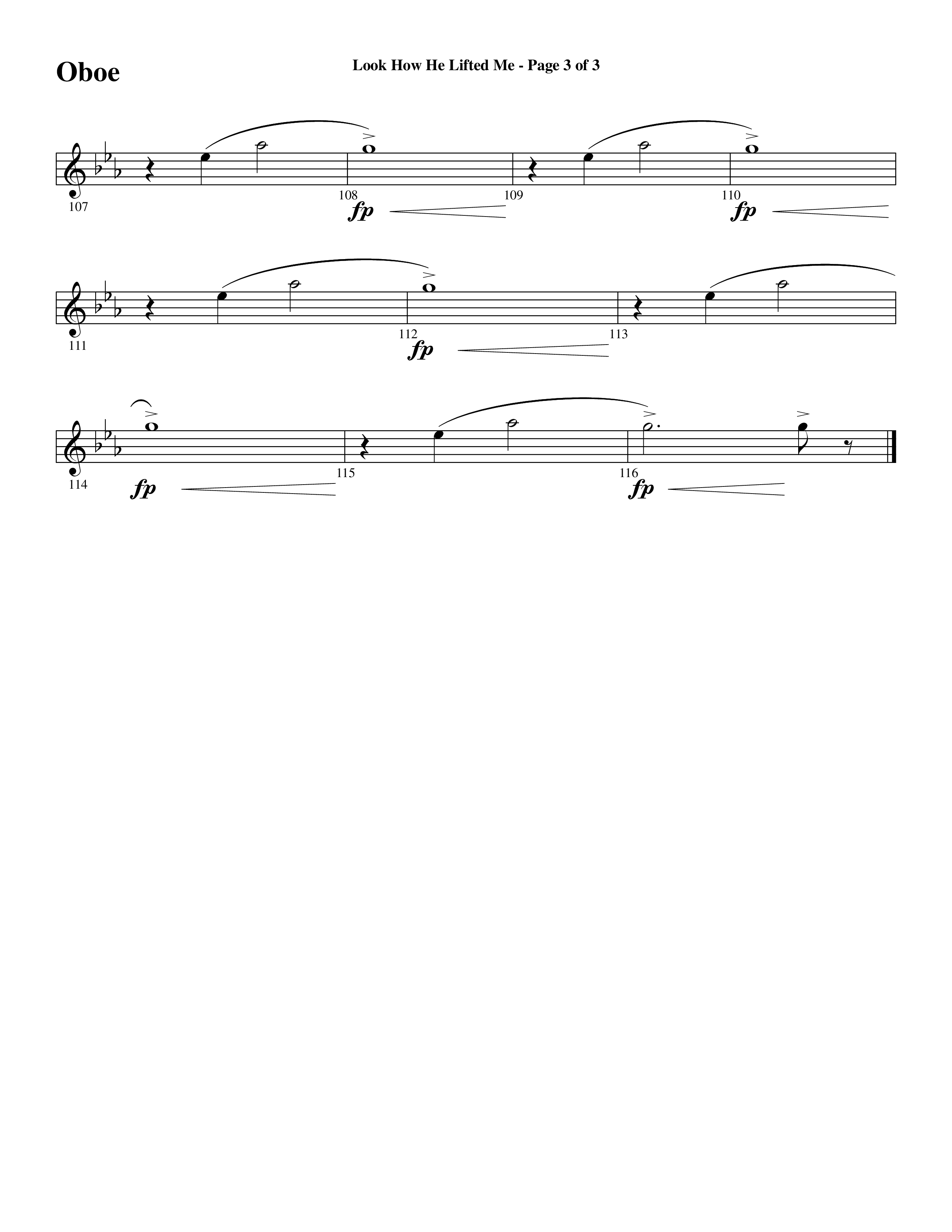 Look How He Lifted Me (with Love Lifted Me) (Choral Anthem SATB) Oboe (Word Music Choral / Arr. Marty Hamby)