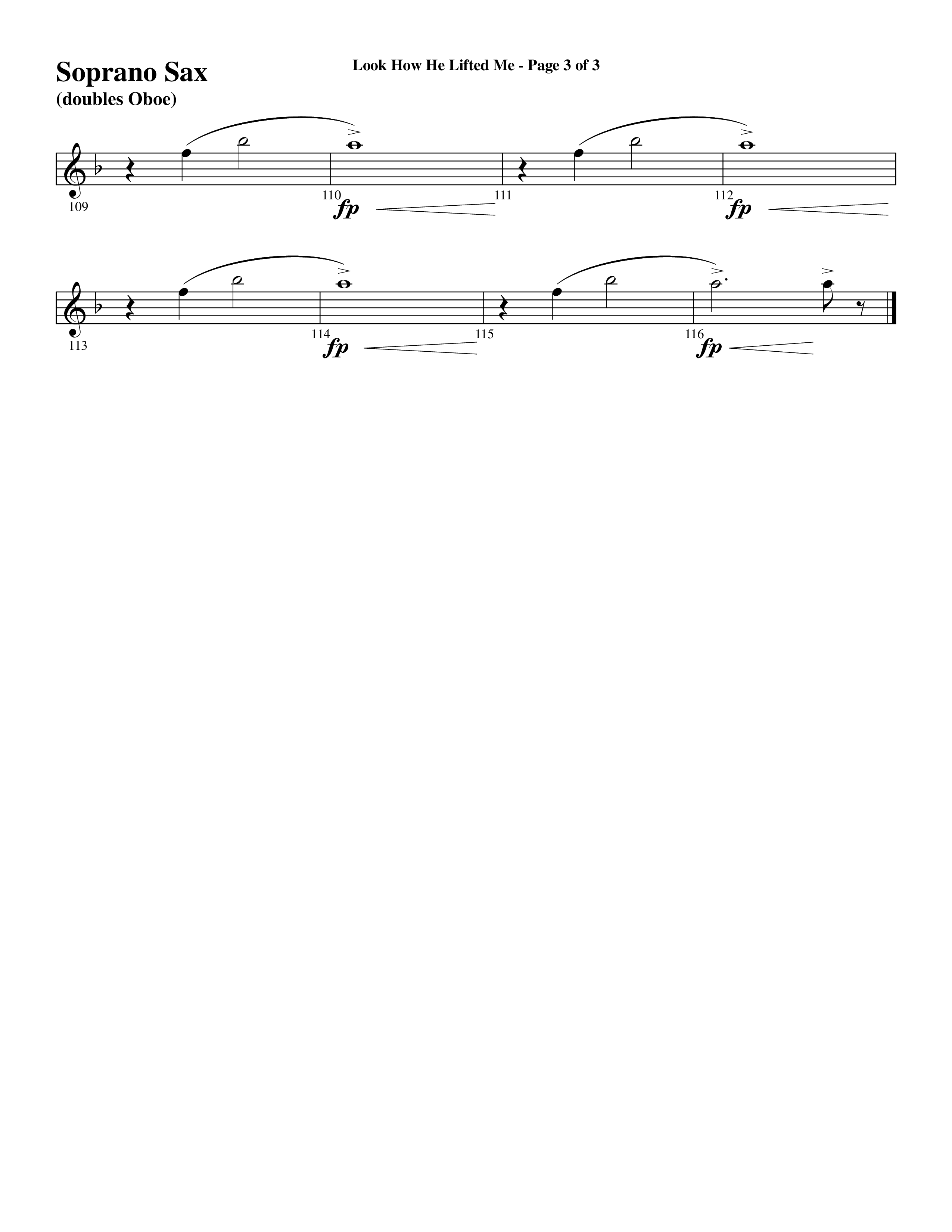 Look How He Lifted Me (with Love Lifted Me) (Choral Anthem SATB) Soprano Sax (Word Music Choral / Arr. Marty Hamby)