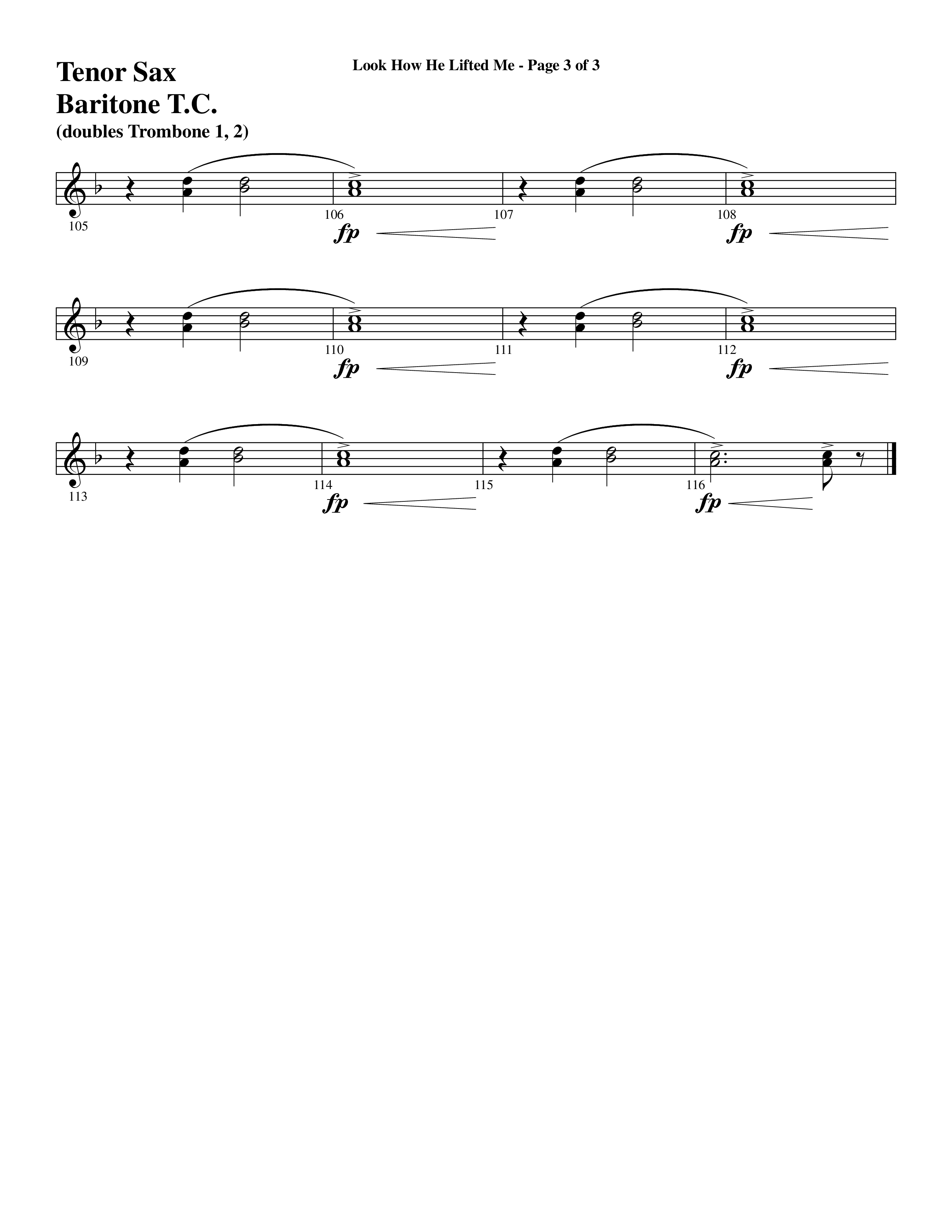 Look How He Lifted Me (with Love Lifted Me) (Choral Anthem SATB) Tenor Sax/Baritone T.C. (Word Music Choral / Arr. Marty Hamby)