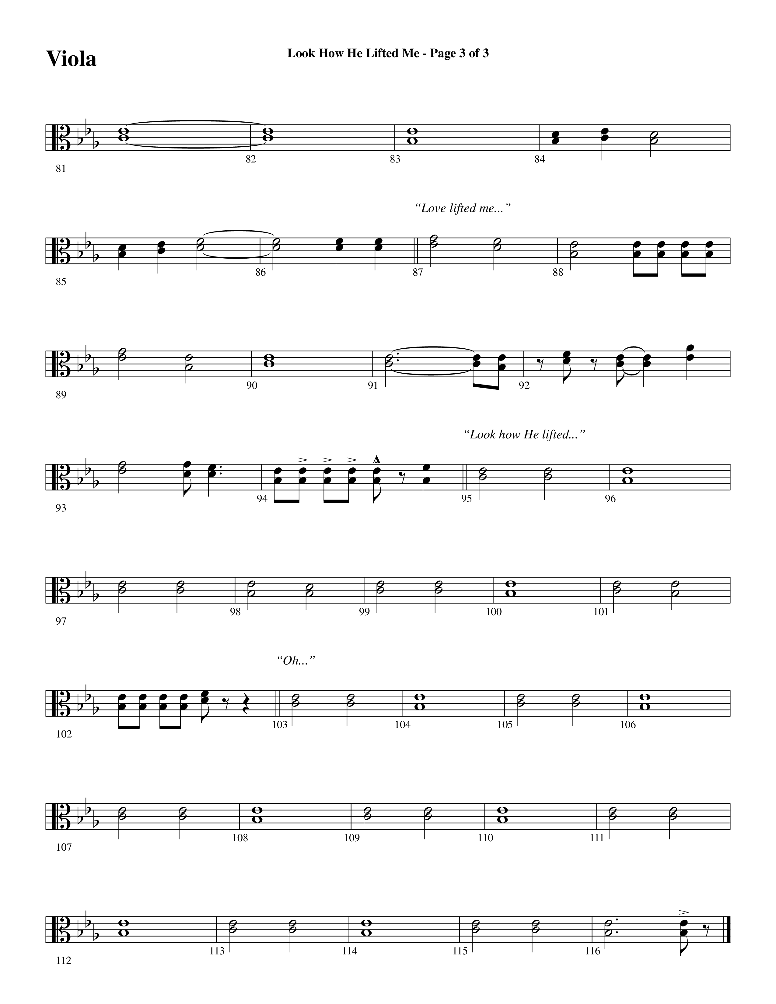 Look How He Lifted Me (with Love Lifted Me) (Choral Anthem SATB) Viola (Word Music Choral / Arr. Marty Hamby)