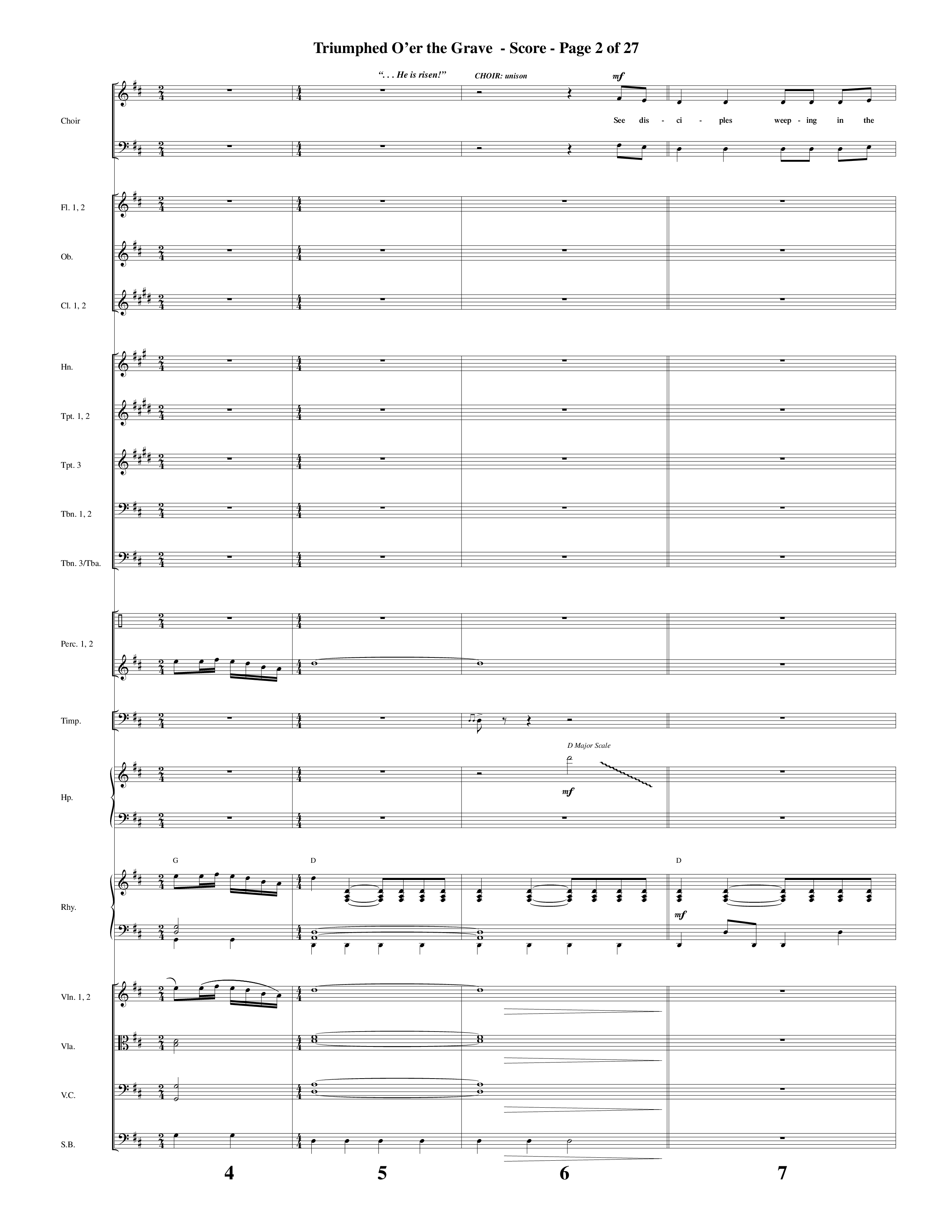 Triumphed O'er The Grave (with Christ Arose) (Choral Anthem SATB) Orchestration (Word Music Choral / Arr. Marty Hamby)