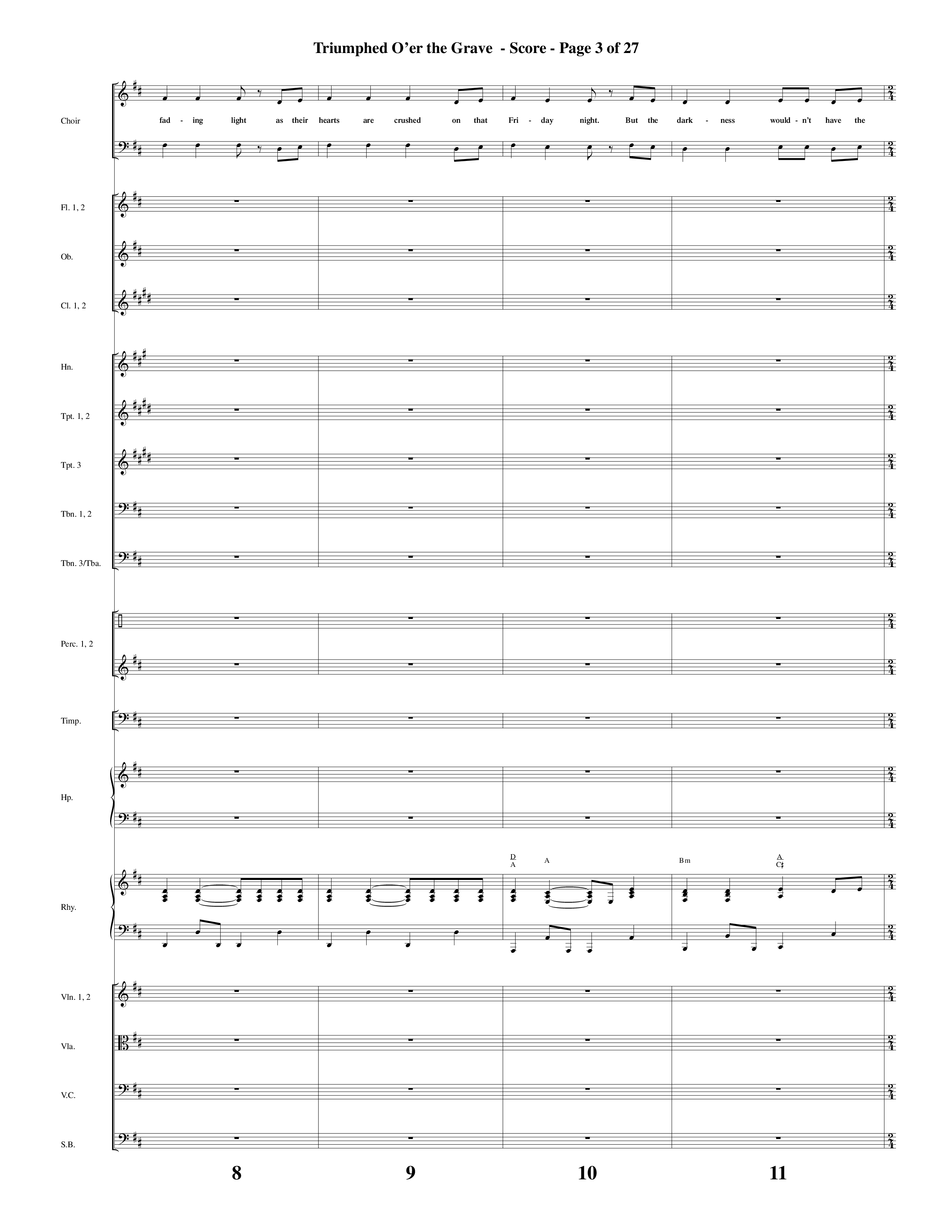 Triumphed O'er The Grave (with Christ Arose) (Choral Anthem SATB) Orchestration (Word Music Choral / Arr. Marty Hamby)