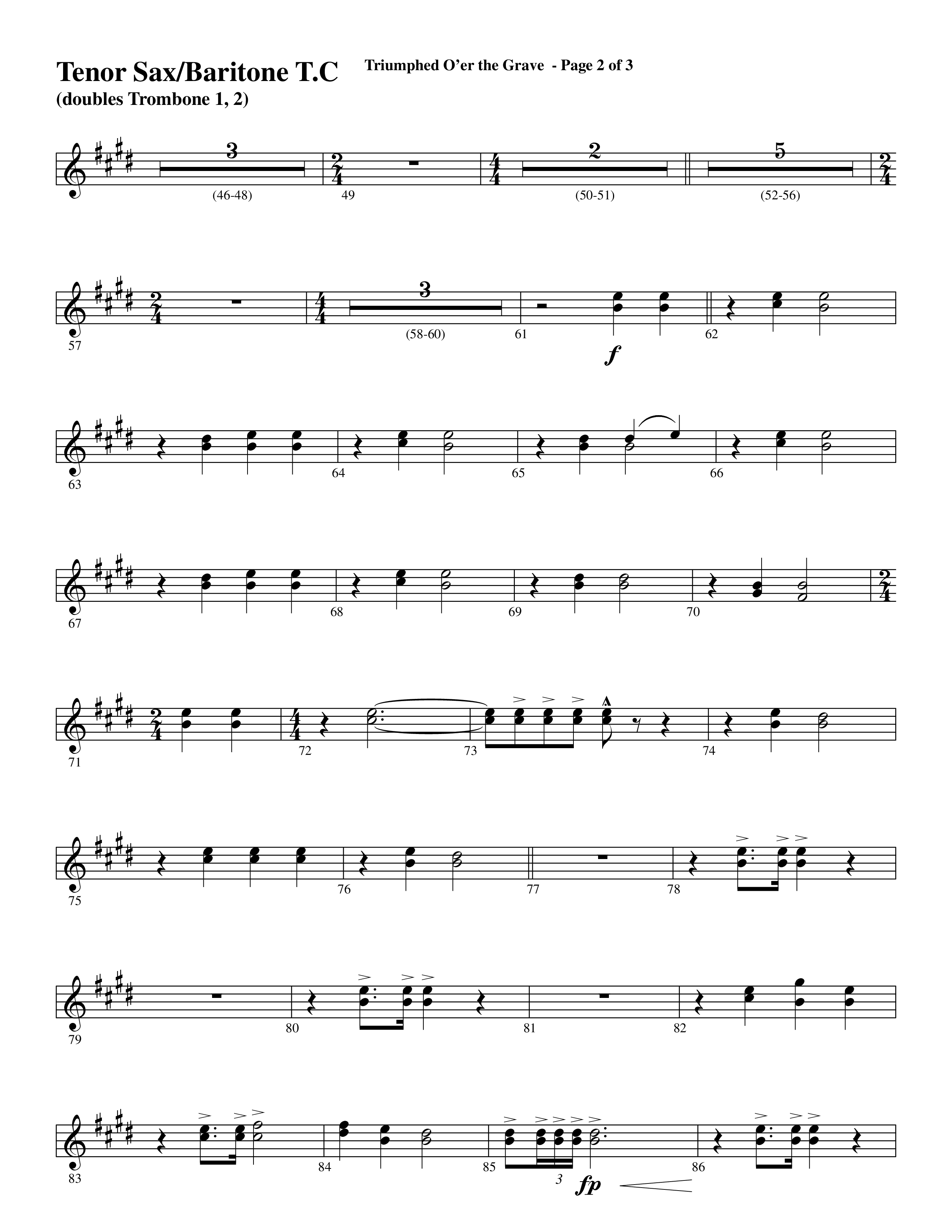 Triumphed O'er The Grave (with Christ Arose) (Choral Anthem SATB) Tenor Sax/Baritone T.C. (Word Music Choral / Arr. Marty Hamby)