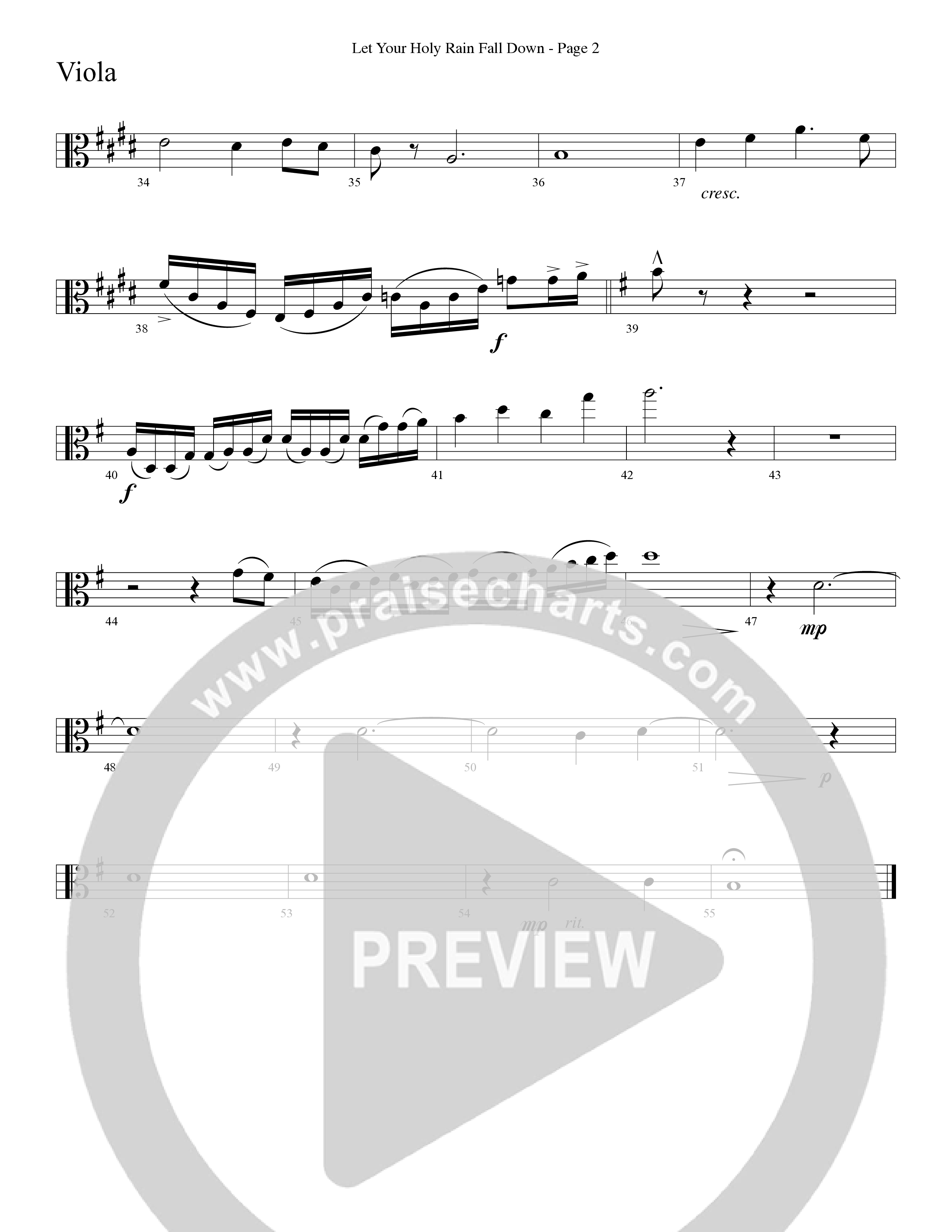 Let Your Holy Rain Fall Down (Choral Anthem SATB) Viola (Word Music Choral / Robert Sterling)