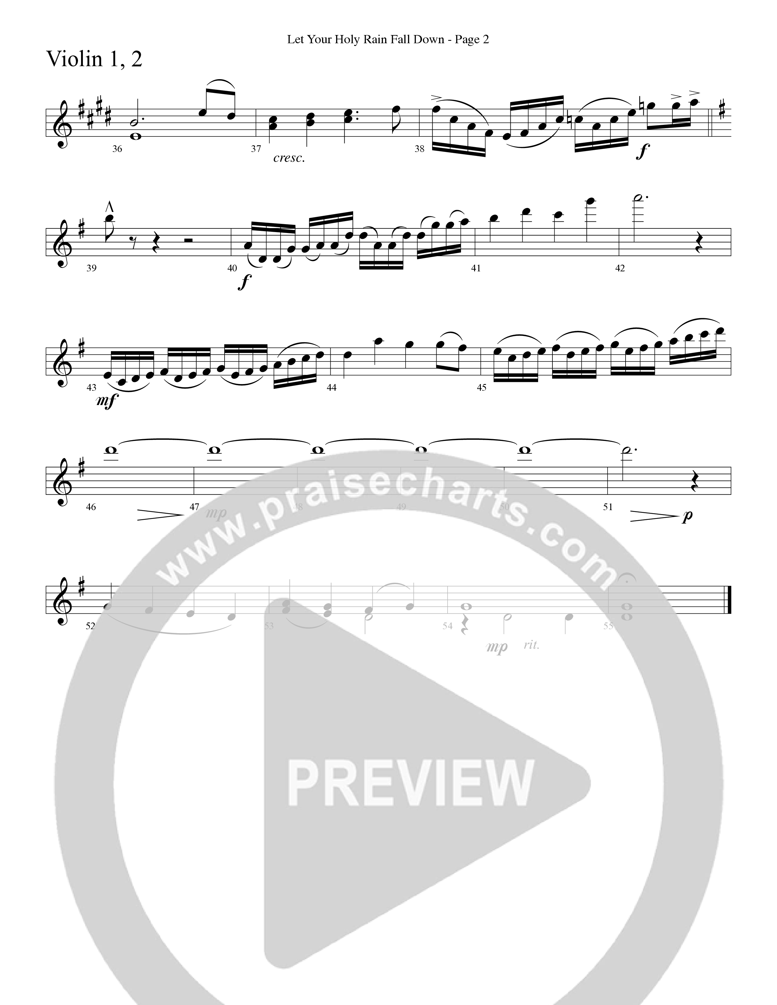 Let Your Holy Rain Fall Down (Choral Anthem SATB) Violin 1/2 (Word Music Choral / Robert Sterling)