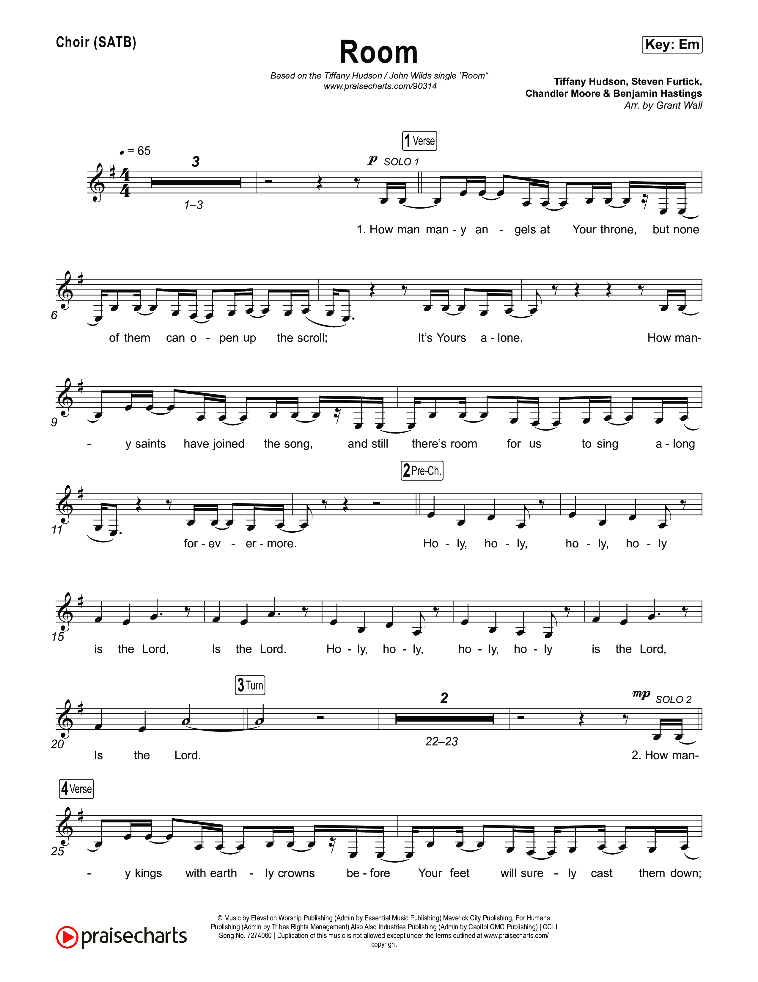 Room Choir Sheet (SATB) (Tiffany Hudson / John Wilds)