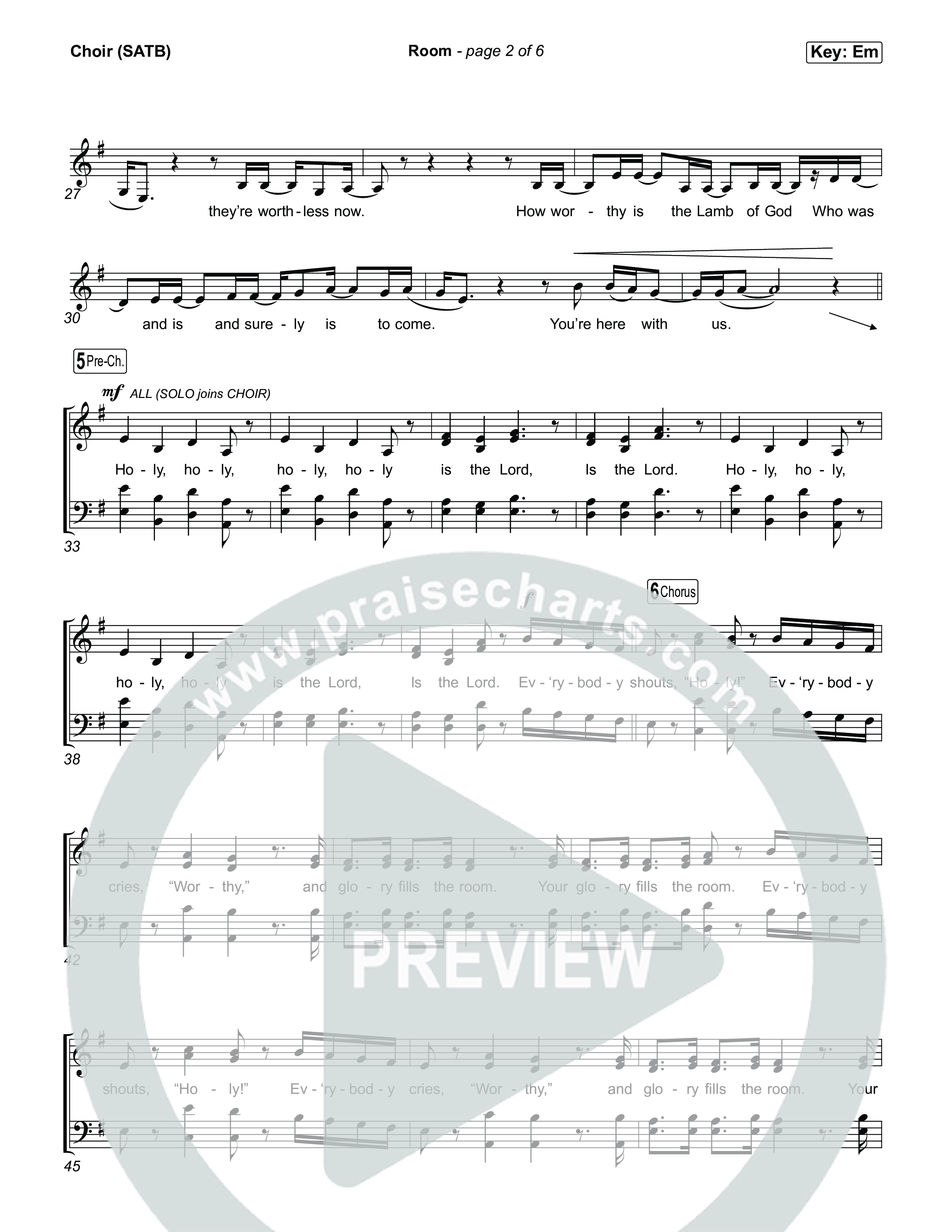 Room Choir Sheet (SATB) (Tiffany Hudson / John Wilds)