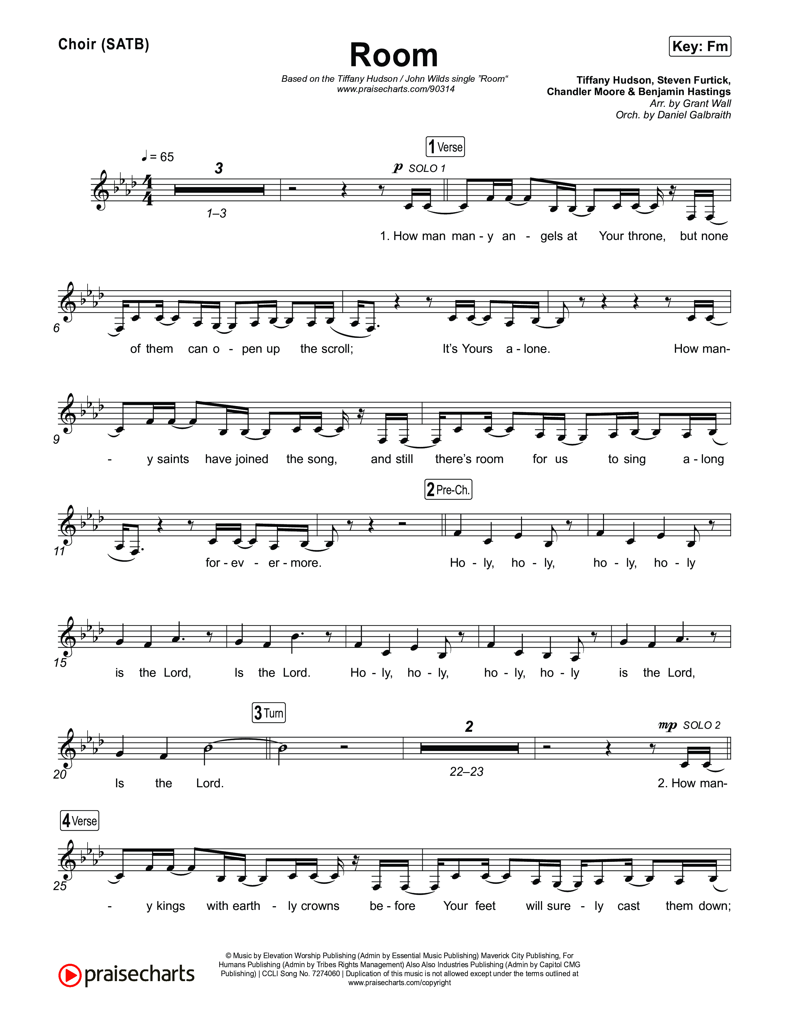 Room Choir Sheet (SATB) (Tiffany Hudson / John Wilds)